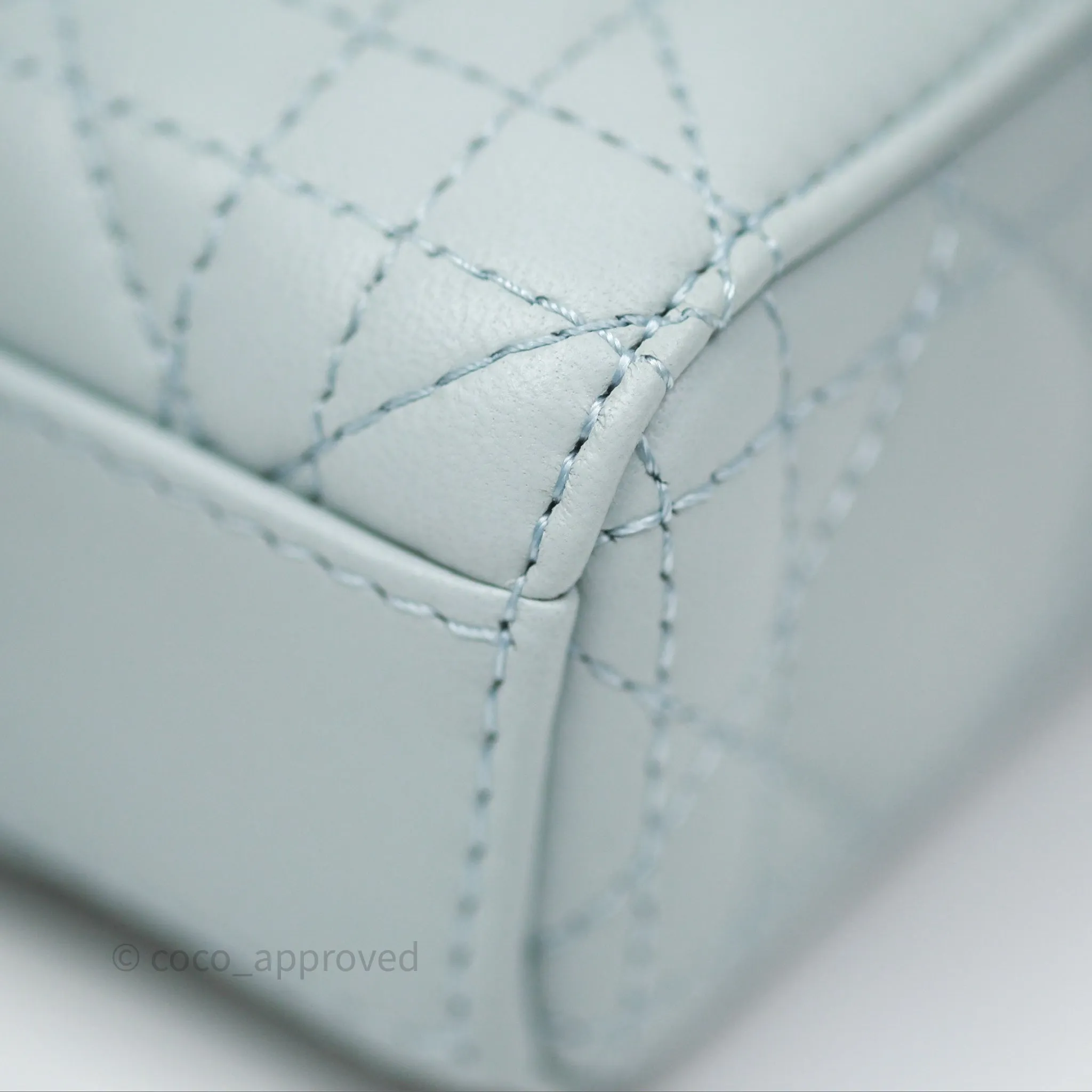 Christian Dior Micro Lady D-Joy Bag Baby Blue Lambskin Cannage Gold Hardware