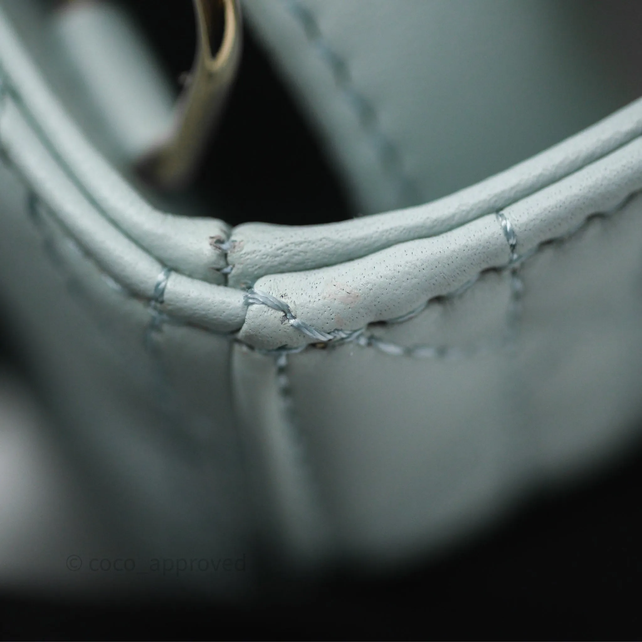 Christian Dior Micro Lady D-Joy Bag Baby Blue Lambskin Cannage Gold Hardware