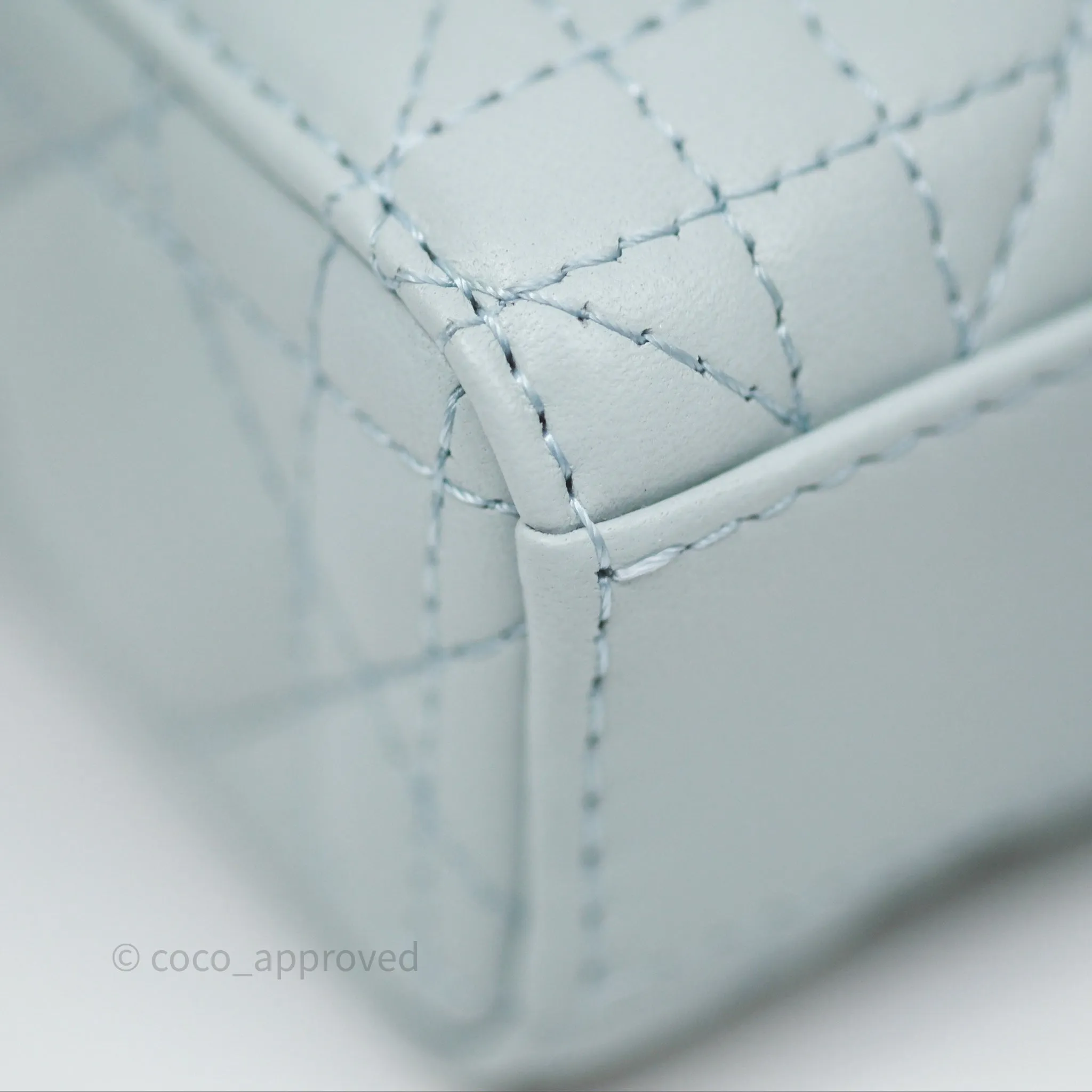 Christian Dior Micro Lady D-Joy Bag Baby Blue Lambskin Cannage Gold Hardware