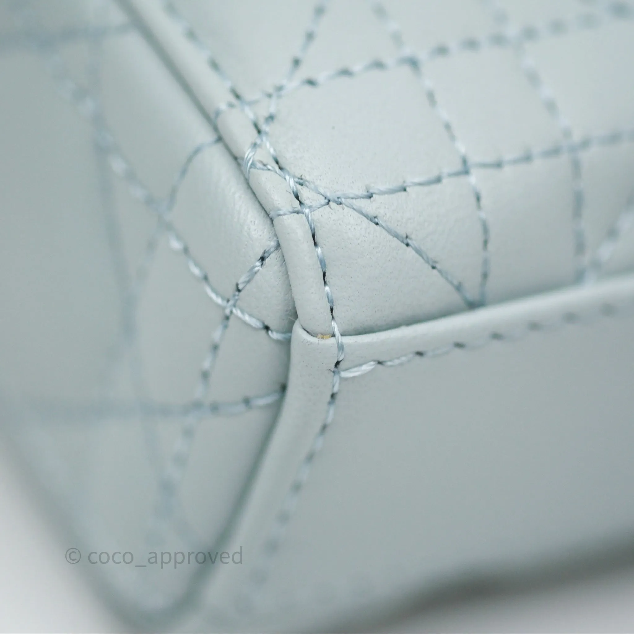 Christian Dior Micro Lady D-Joy Bag Baby Blue Lambskin Cannage Gold Hardware