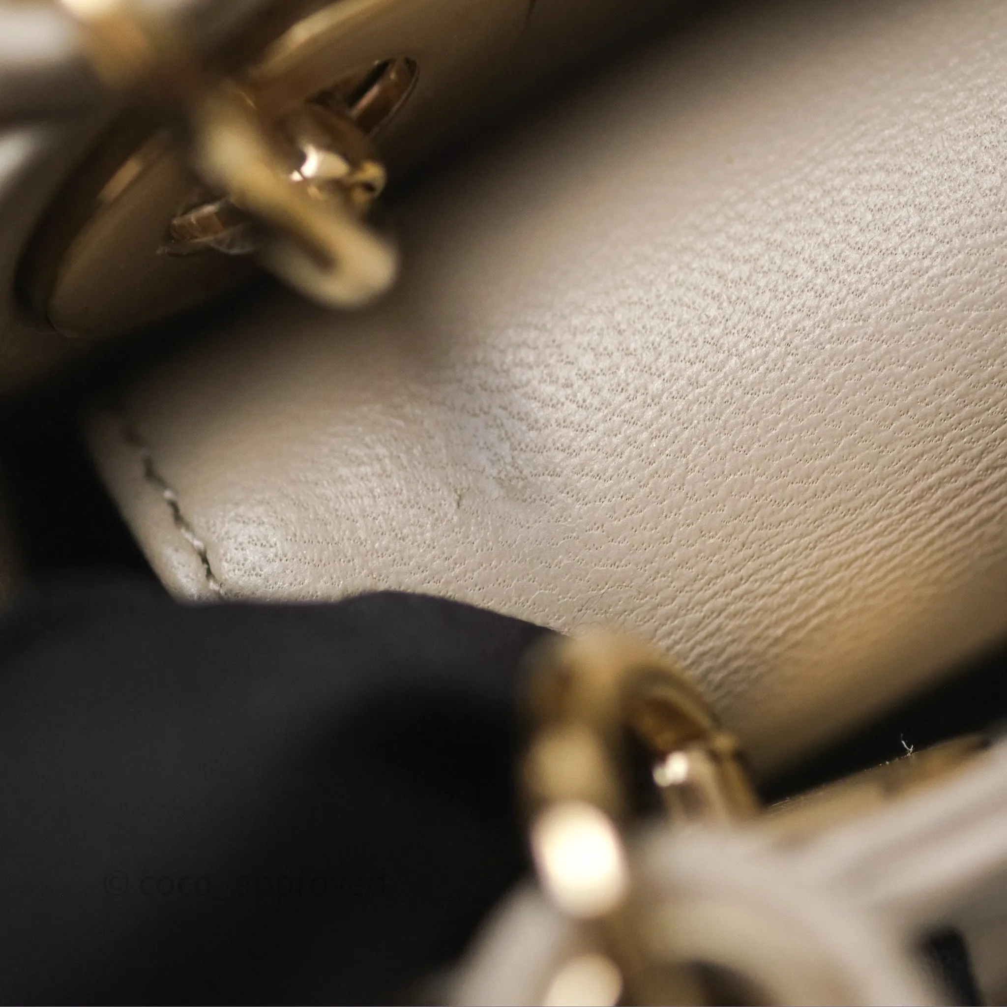Christian Dior Micro Lady Dior Cannage Beige Lambskin Gold Hardware