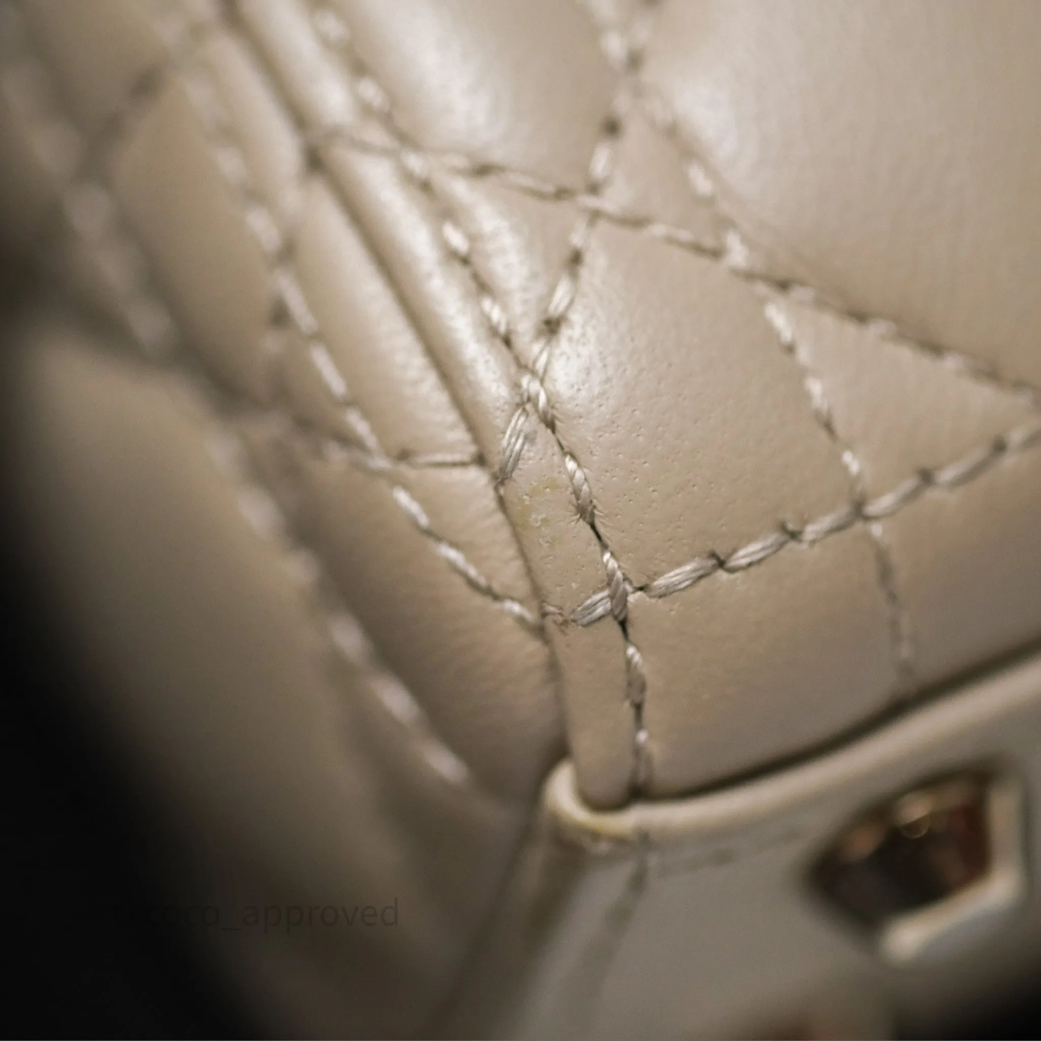 Christian Dior Micro Lady Dior Cannage Beige Lambskin Gold Hardware