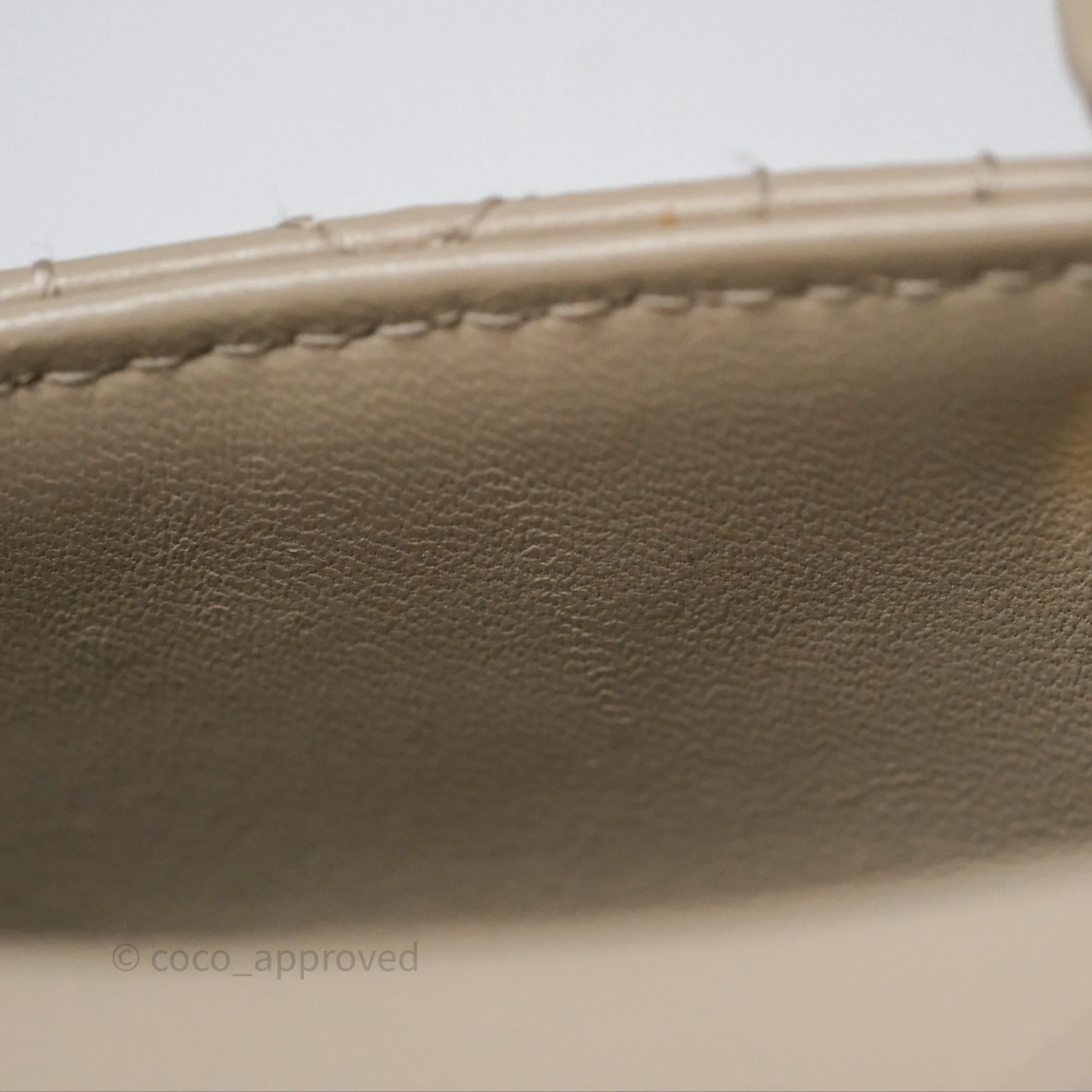 Christian Dior Micro Lady Dior Cannage Beige Lambskin Gold Hardware