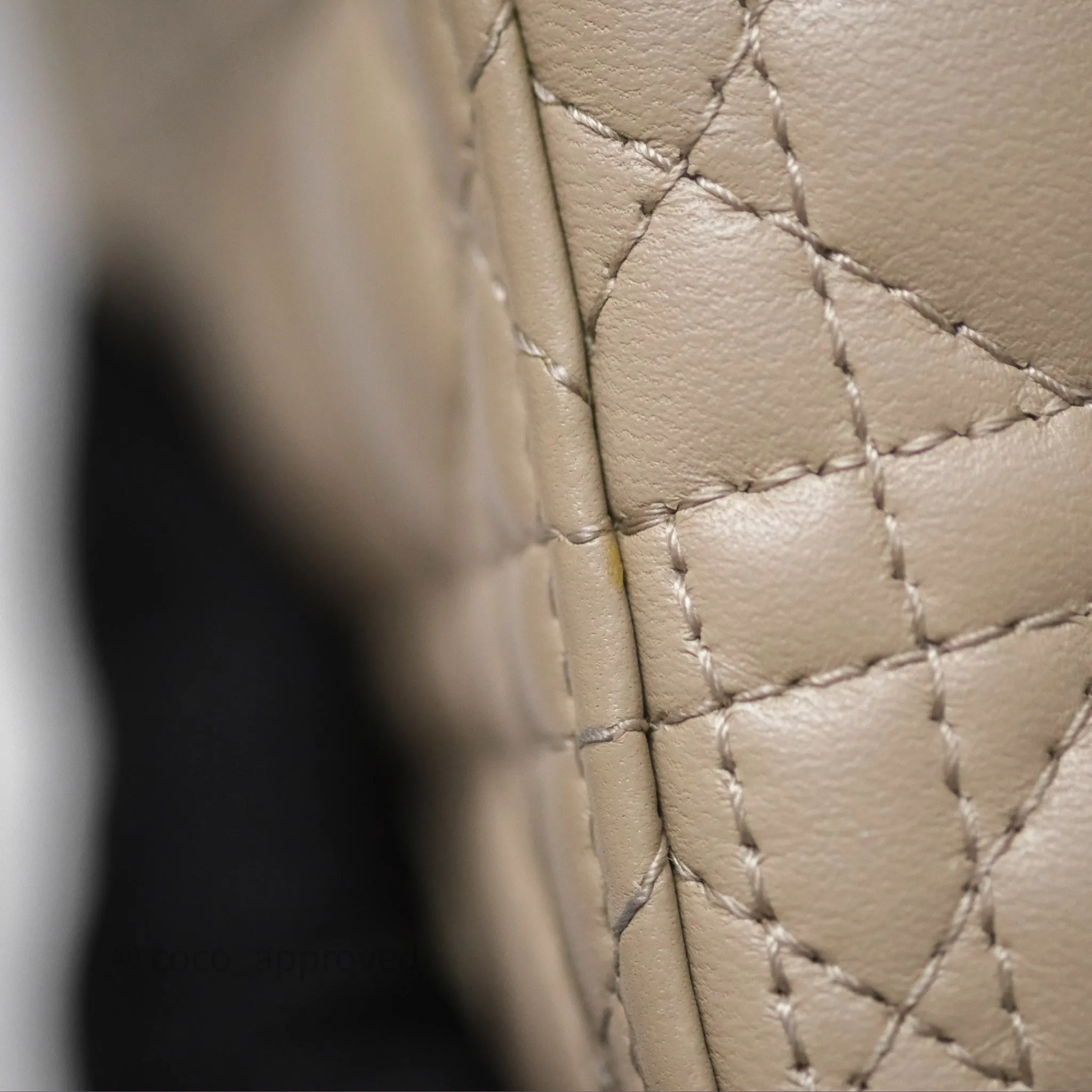 Christian Dior Micro Lady Dior Cannage Beige Lambskin Gold Hardware
