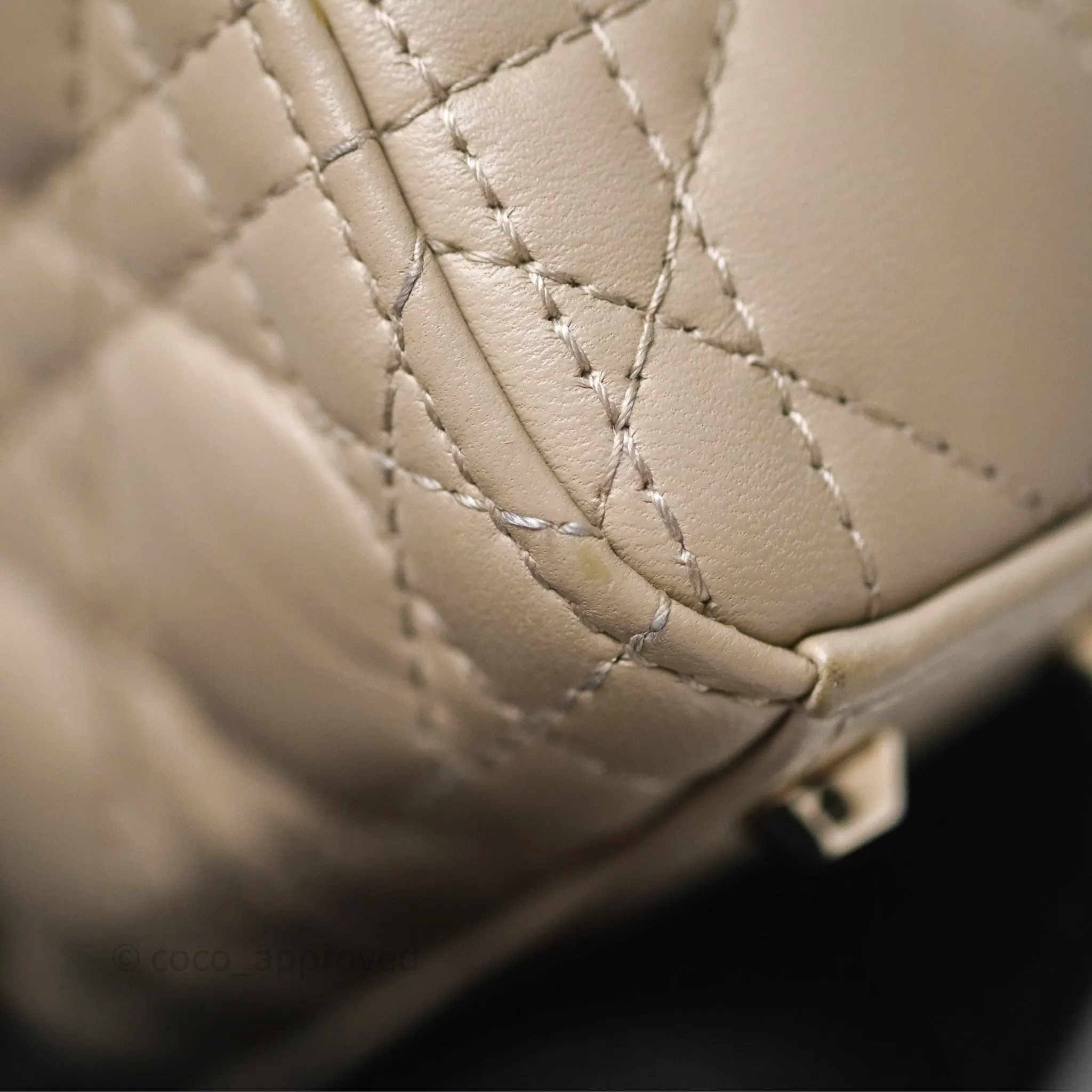 Christian Dior Micro Lady Dior Cannage Beige Lambskin Gold Hardware