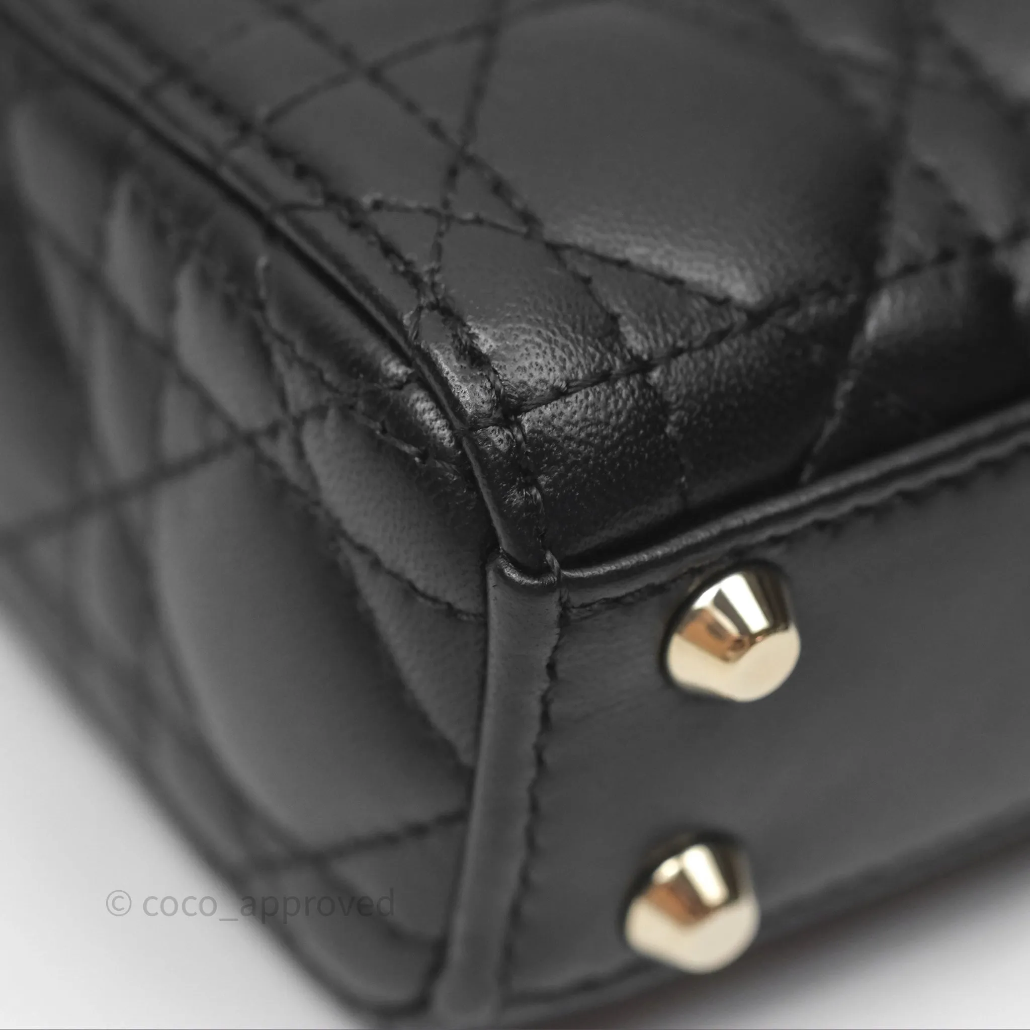 Christian Dior Micro Lady Dior Cannage Black Lambskin Gold Hardware