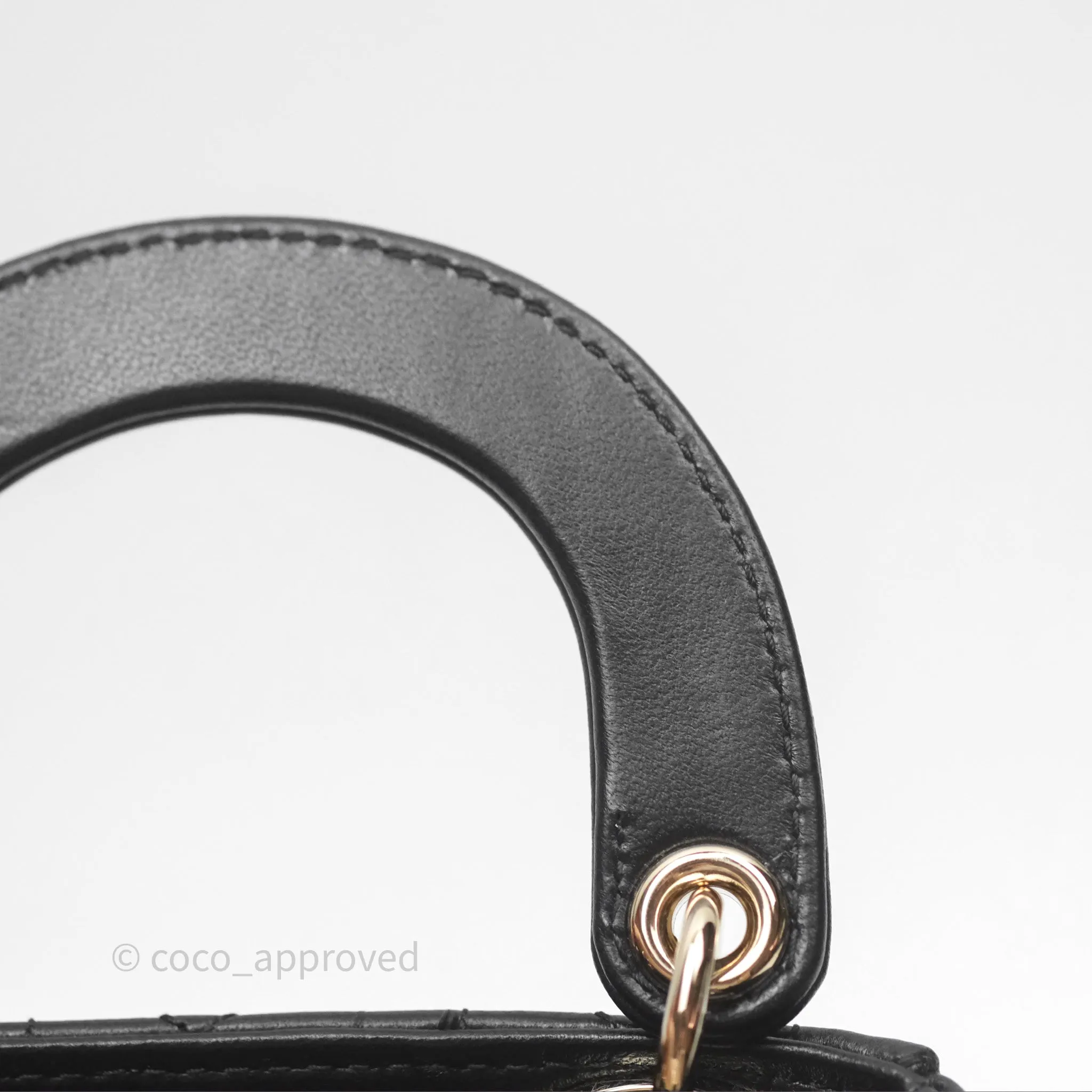 Christian Dior Micro Lady Dior Cannage Black Lambskin Gold Hardware
