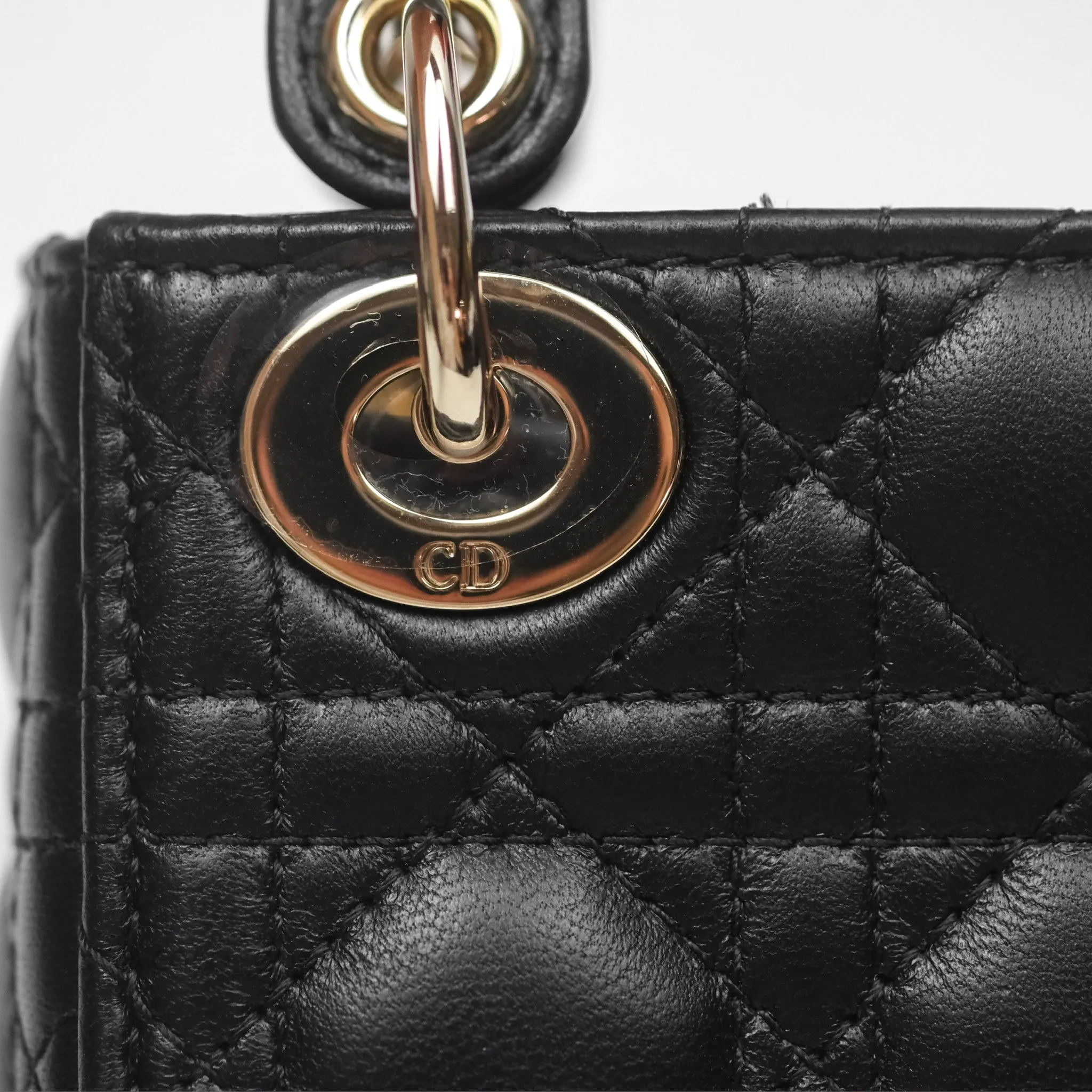 Christian Dior Micro Lady Dior Cannage Black Lambskin Gold Hardware