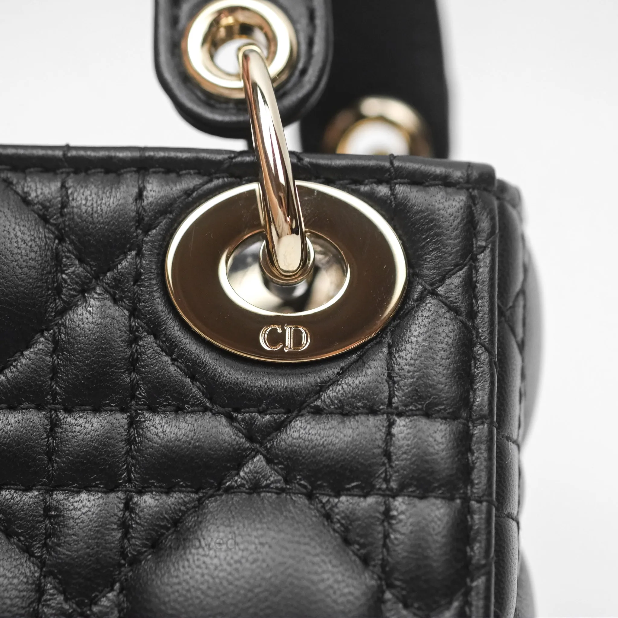Christian Dior Micro Lady Dior Cannage Black Lambskin Gold Hardware