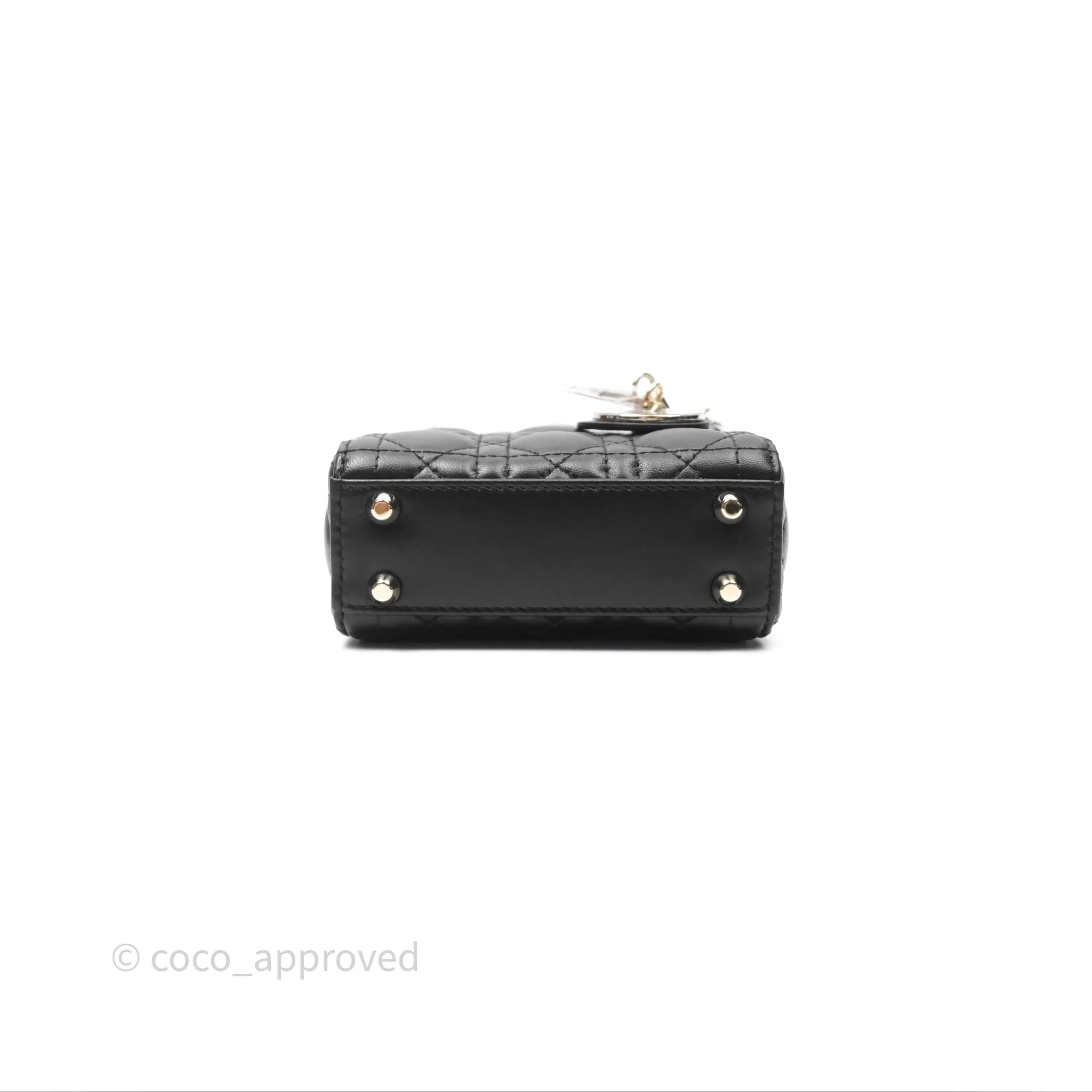 Christian Dior Micro Lady Dior Cannage Black Lambskin Gold Hardware