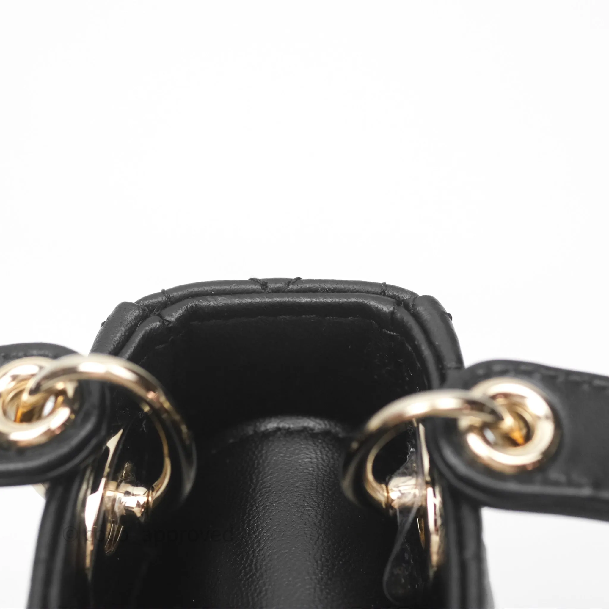 Christian Dior Micro Lady Dior Cannage Black Lambskin Gold Hardware