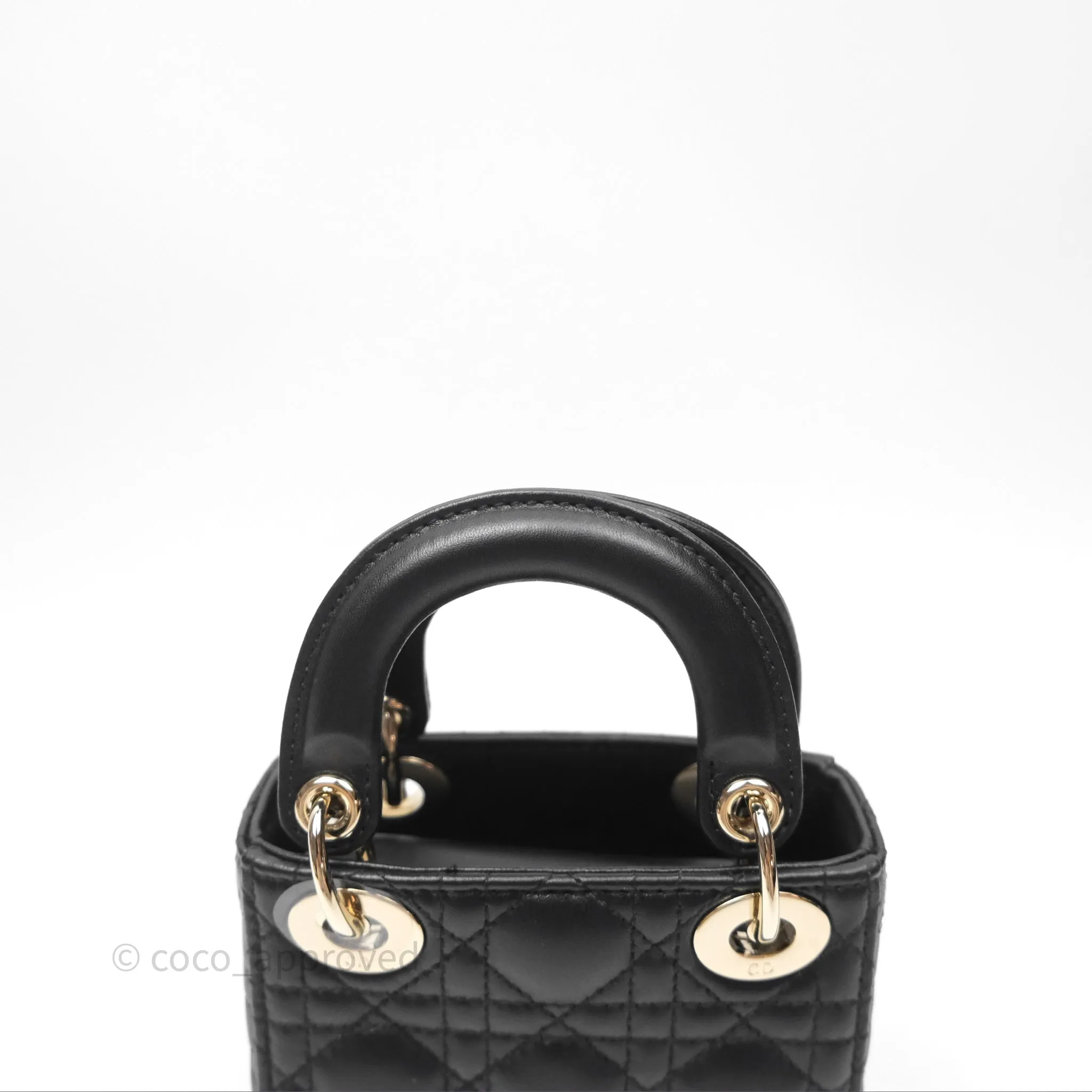 Christian Dior Micro Lady Dior Cannage Black Lambskin Gold Hardware
