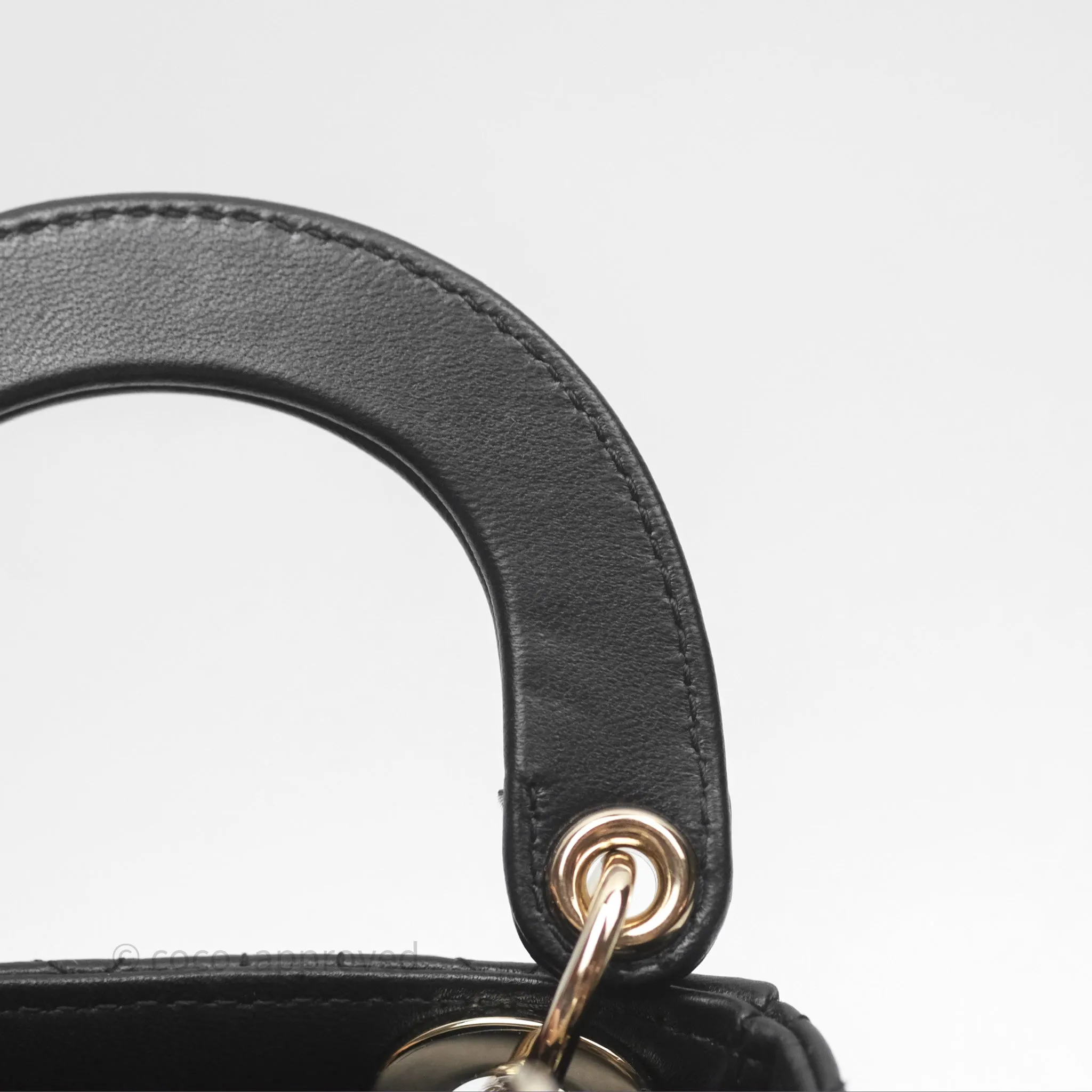 Christian Dior Micro Lady Dior Cannage Black Lambskin Gold Hardware