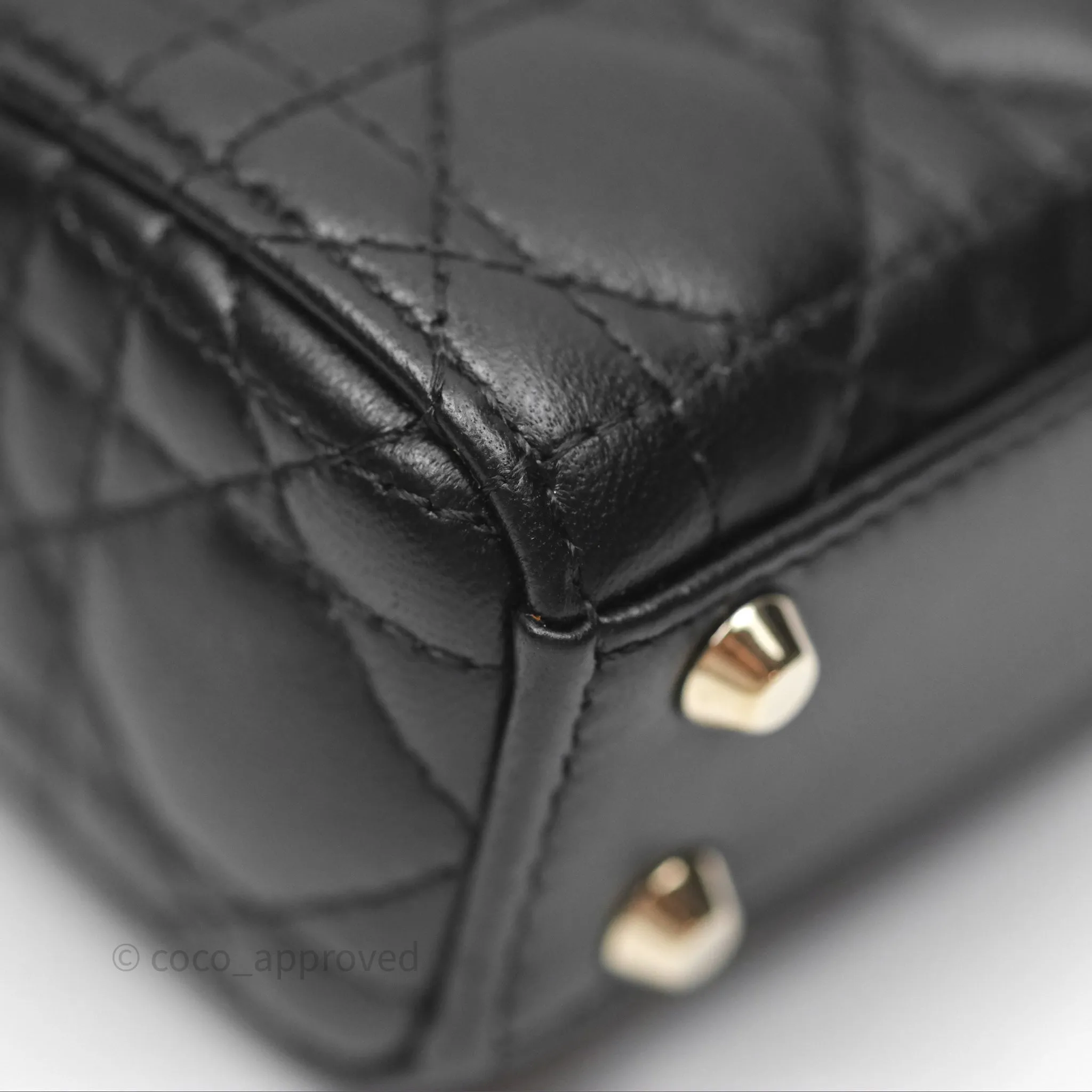 Christian Dior Micro Lady Dior Cannage Black Lambskin Gold Hardware