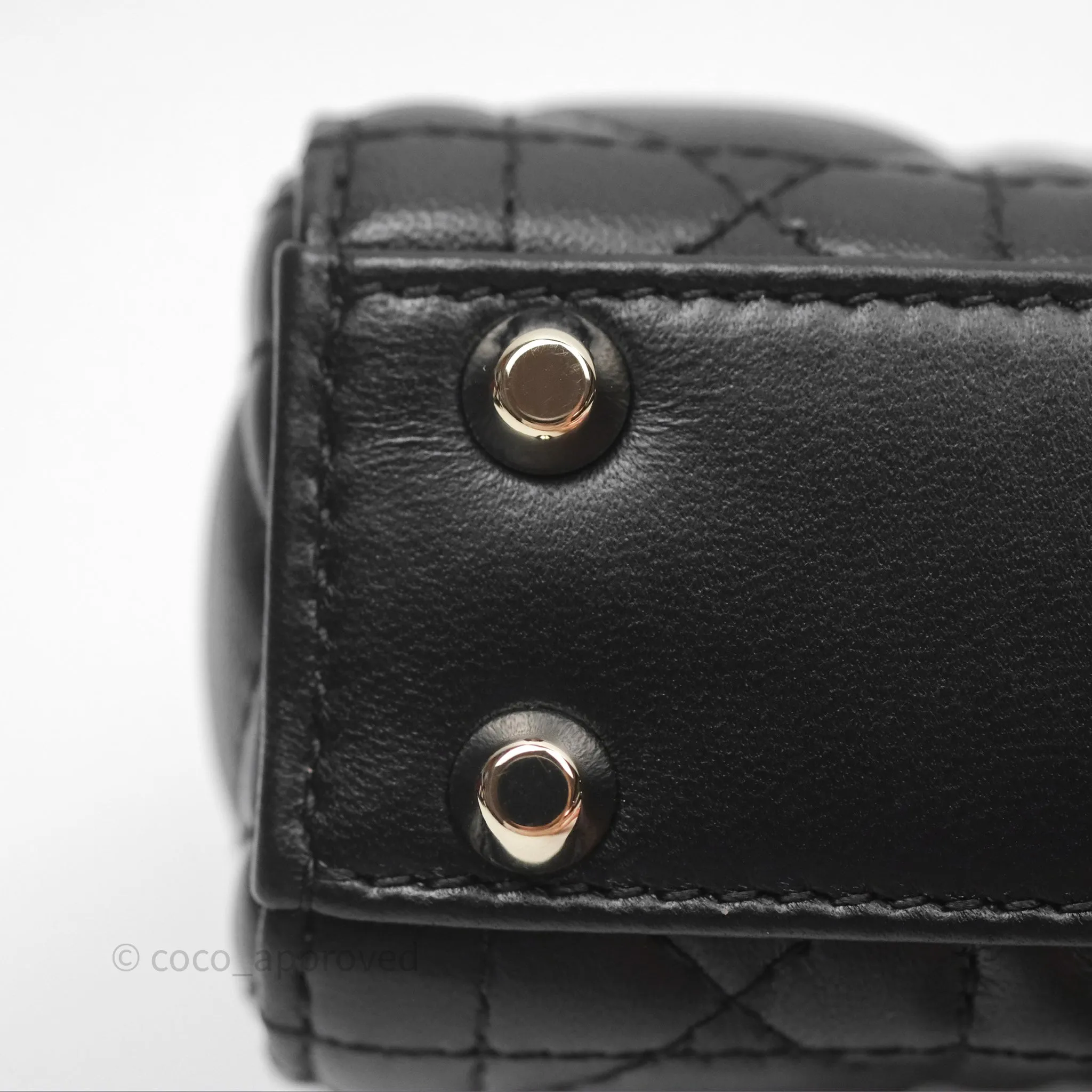 Christian Dior Micro Lady Dior Cannage Black Lambskin Gold Hardware