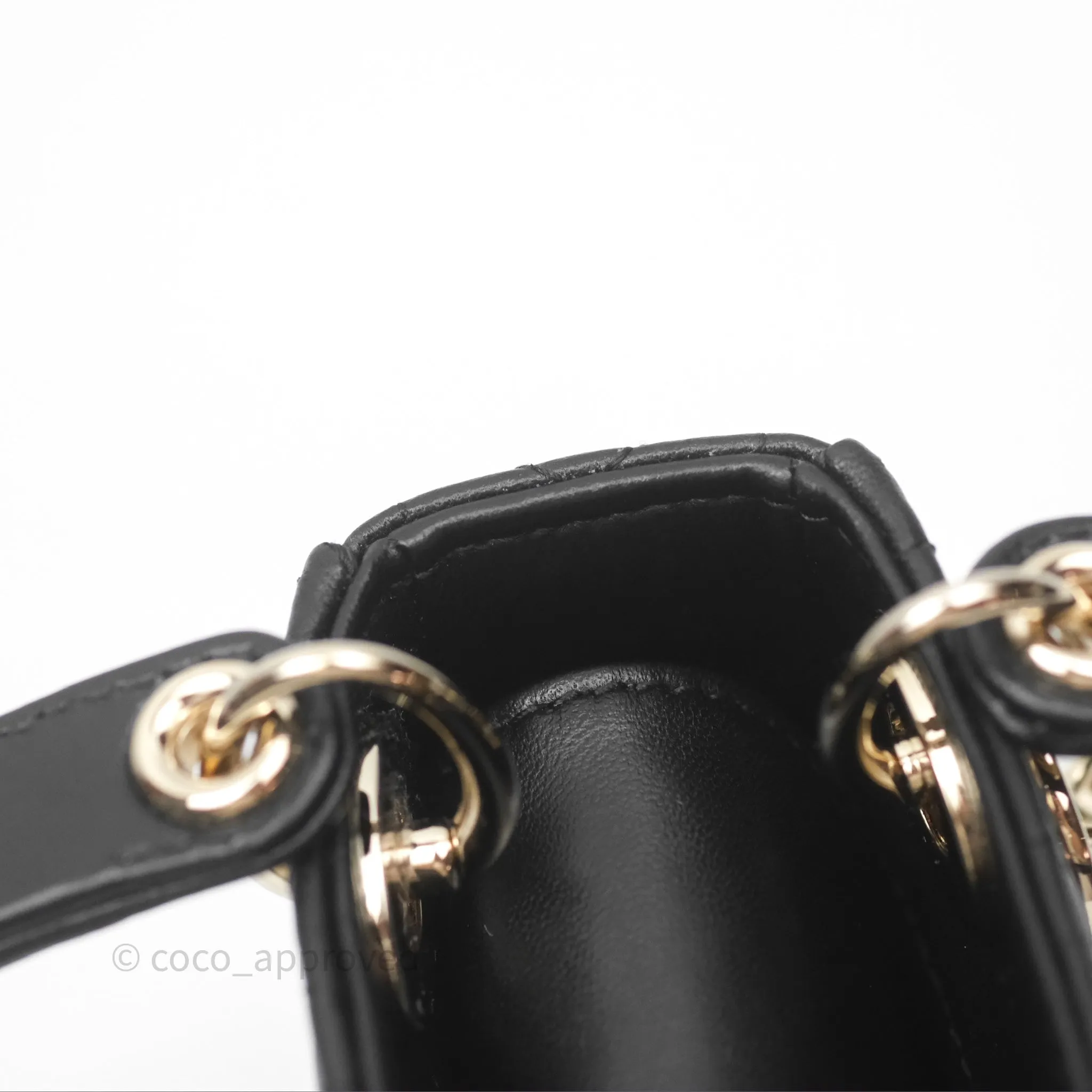 Christian Dior Micro Lady Dior Cannage Black Lambskin Gold Hardware