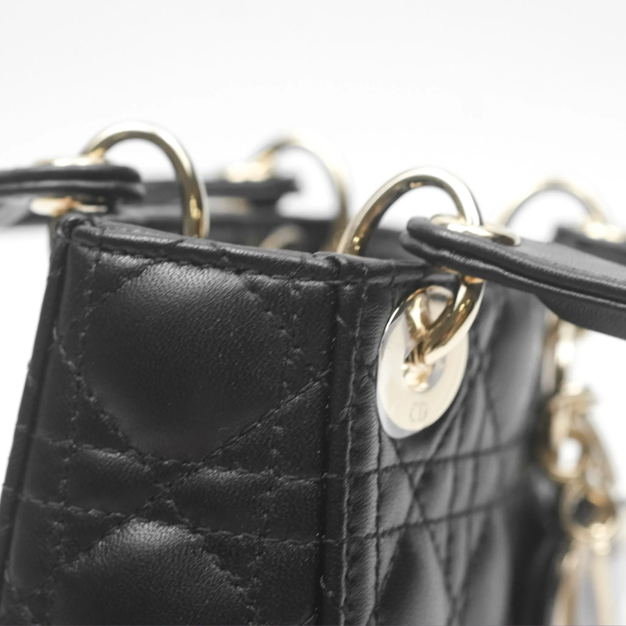 Christian Dior Micro Lady Dior Cannage Black Lambskin Gold Hardware