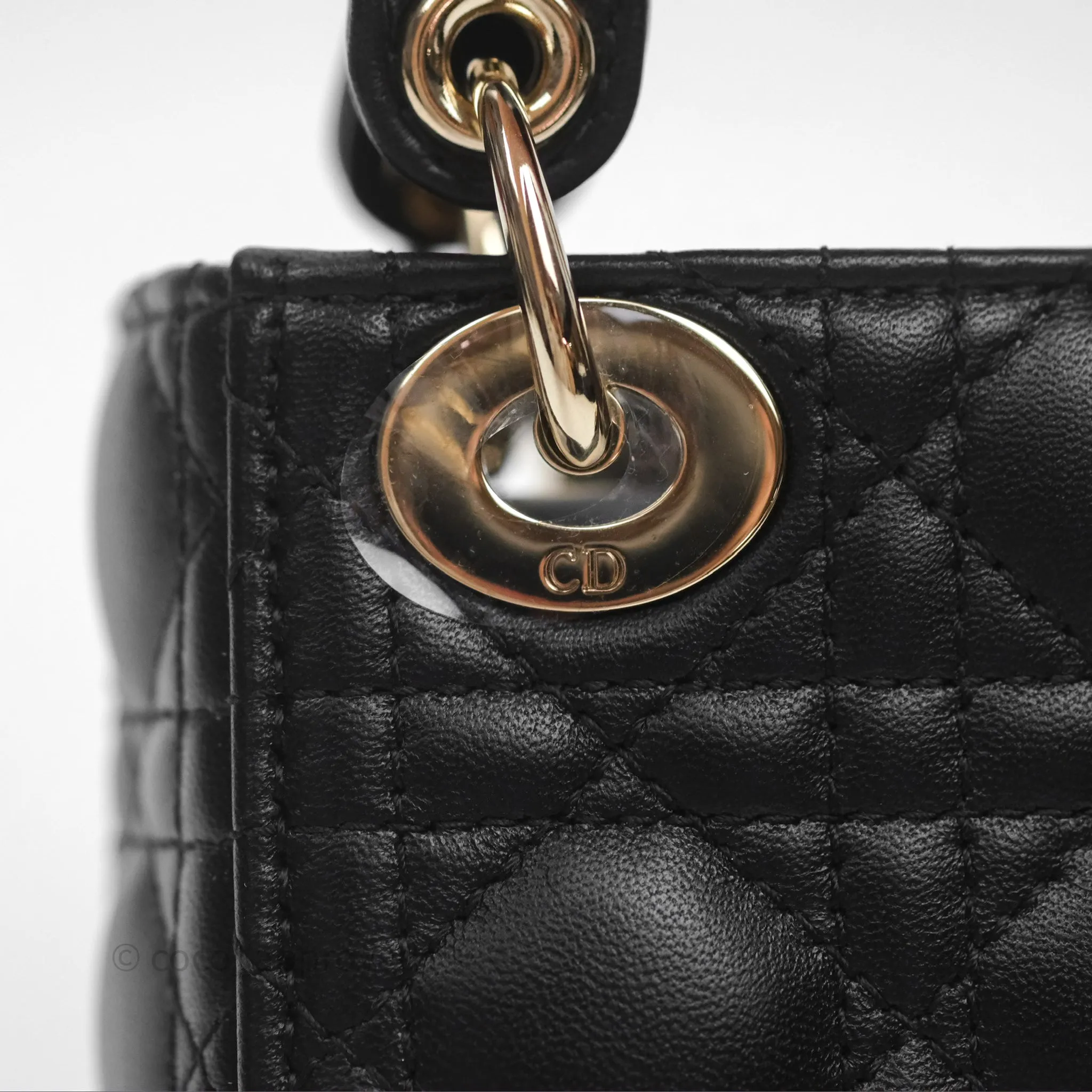 Christian Dior Micro Lady Dior Cannage Black Lambskin Gold Hardware