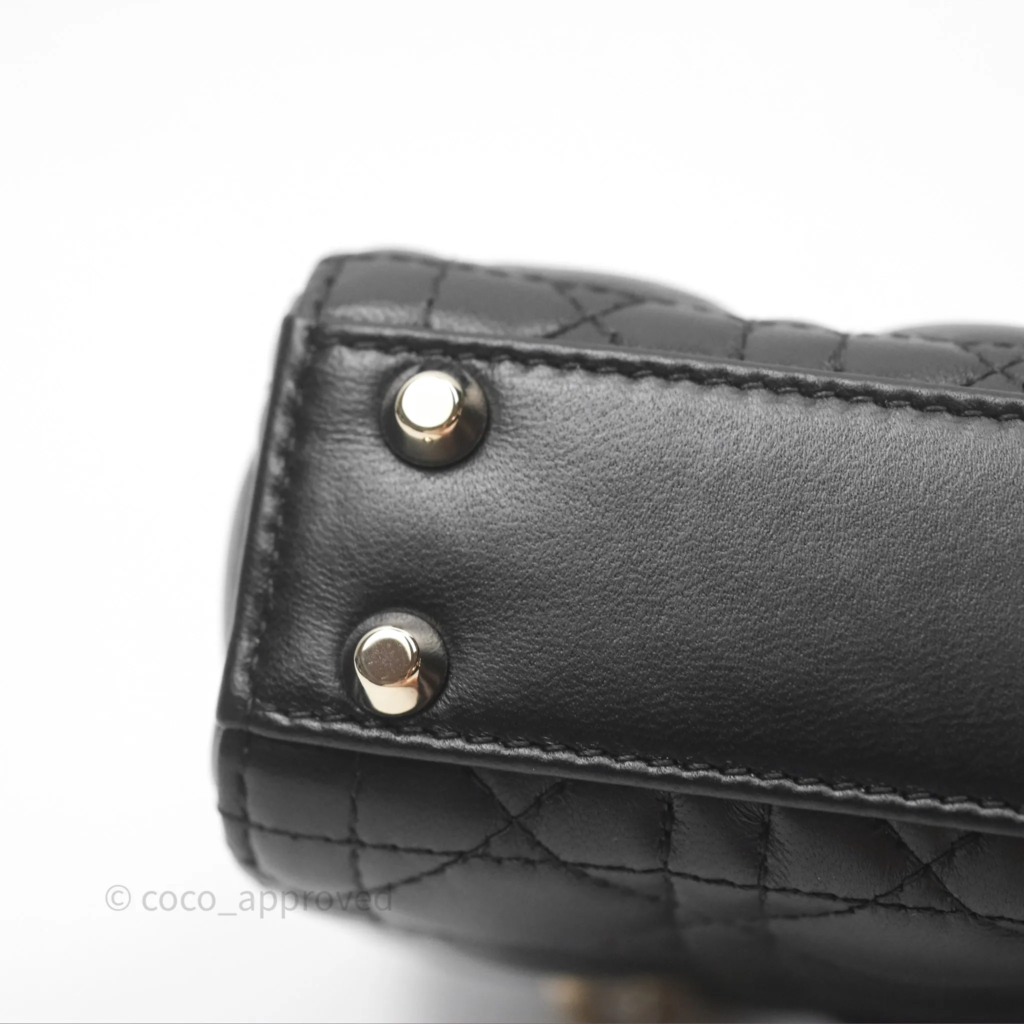 Christian Dior Micro Lady Dior Cannage Black Lambskin Gold Hardware