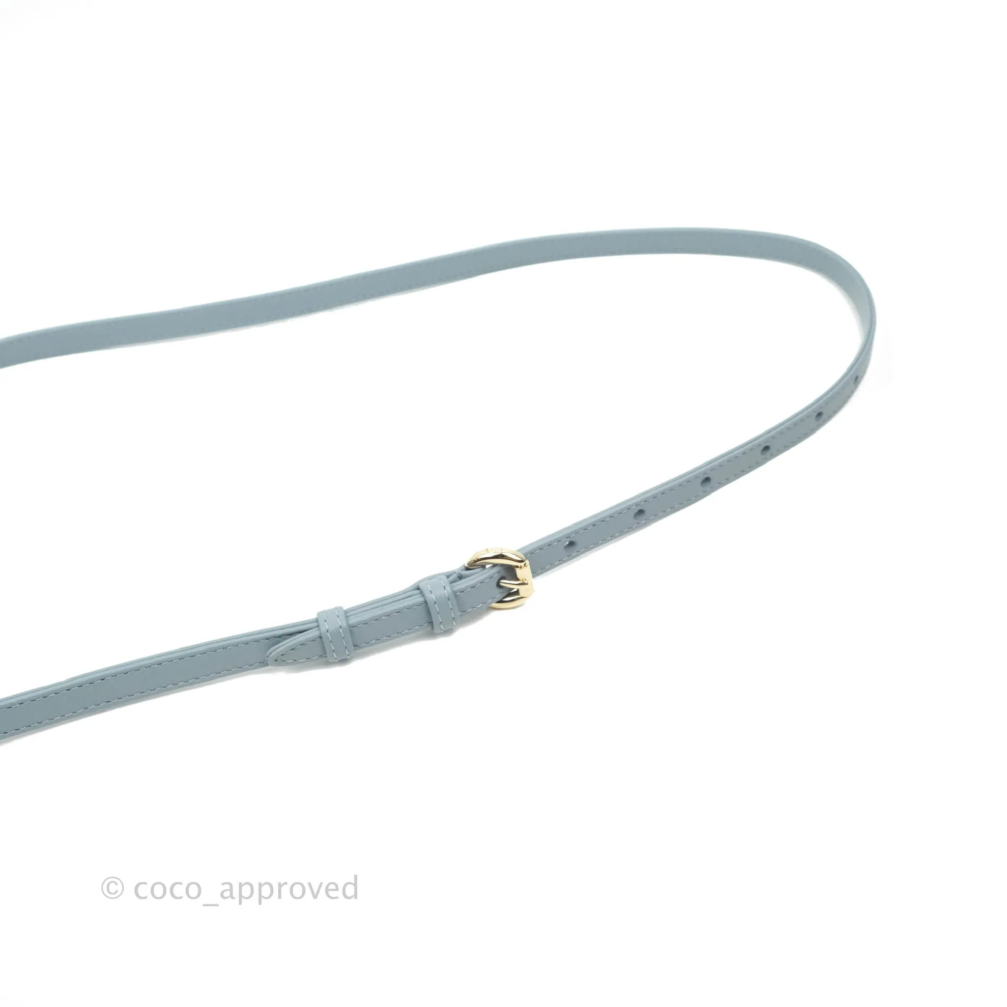 Christian Dior Micro Lady Dior Cannage Blue Grey Lambskin Gold Hardware
