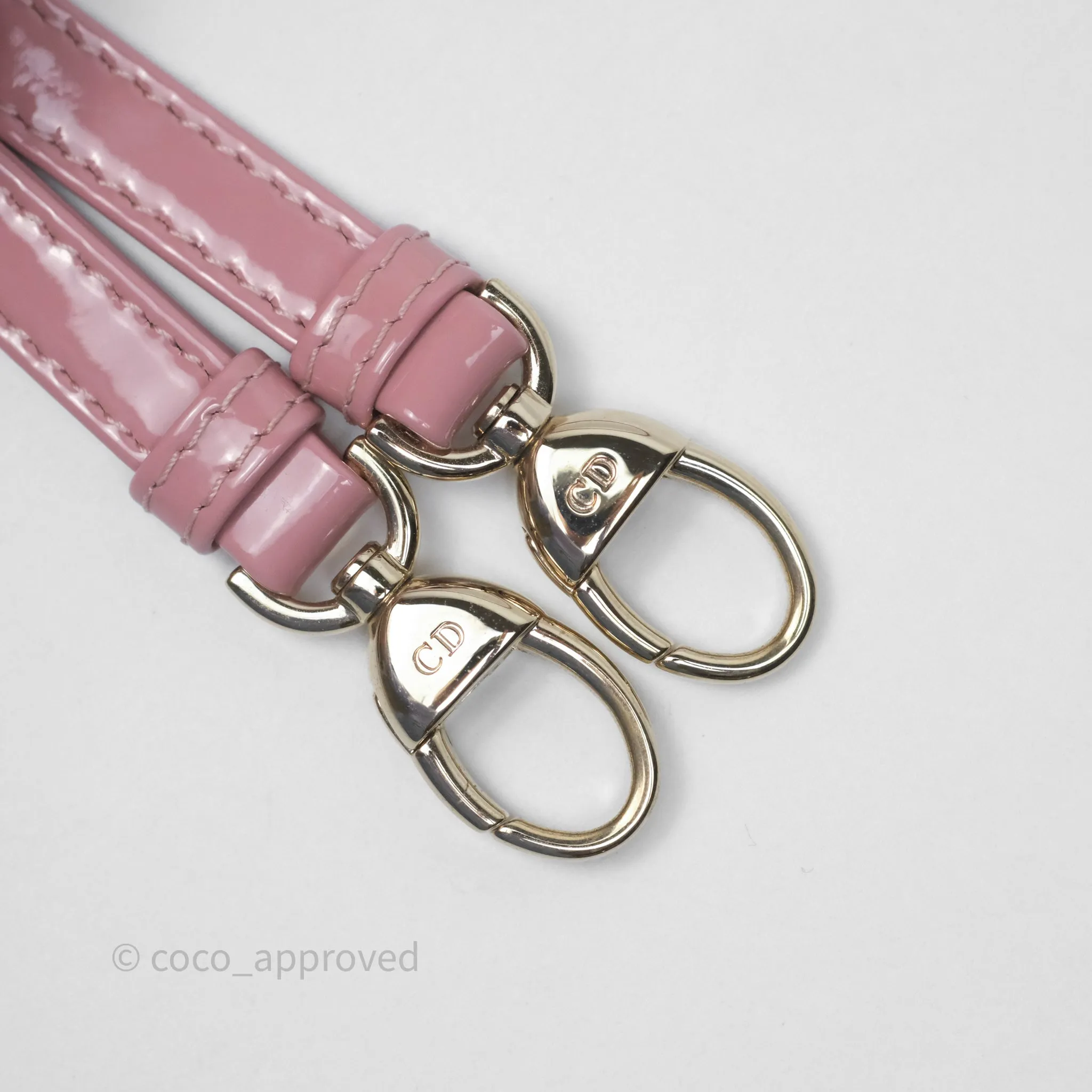 Christian Dior Micro Lady Dior Pink Patent Cannage Calfskin Gold Hardware