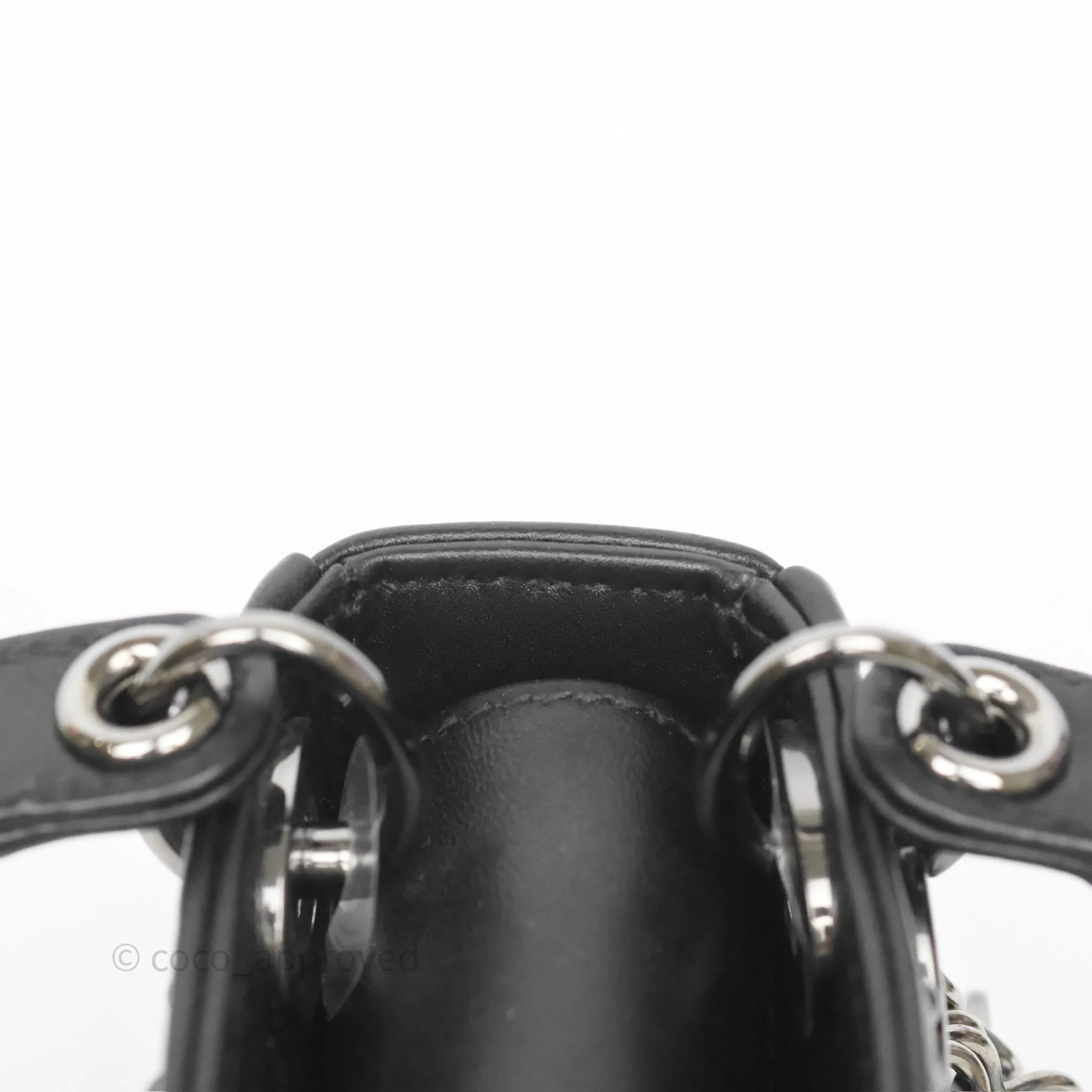 Christian Dior Micro Lady Dior Studded Cannage Black Lambskin