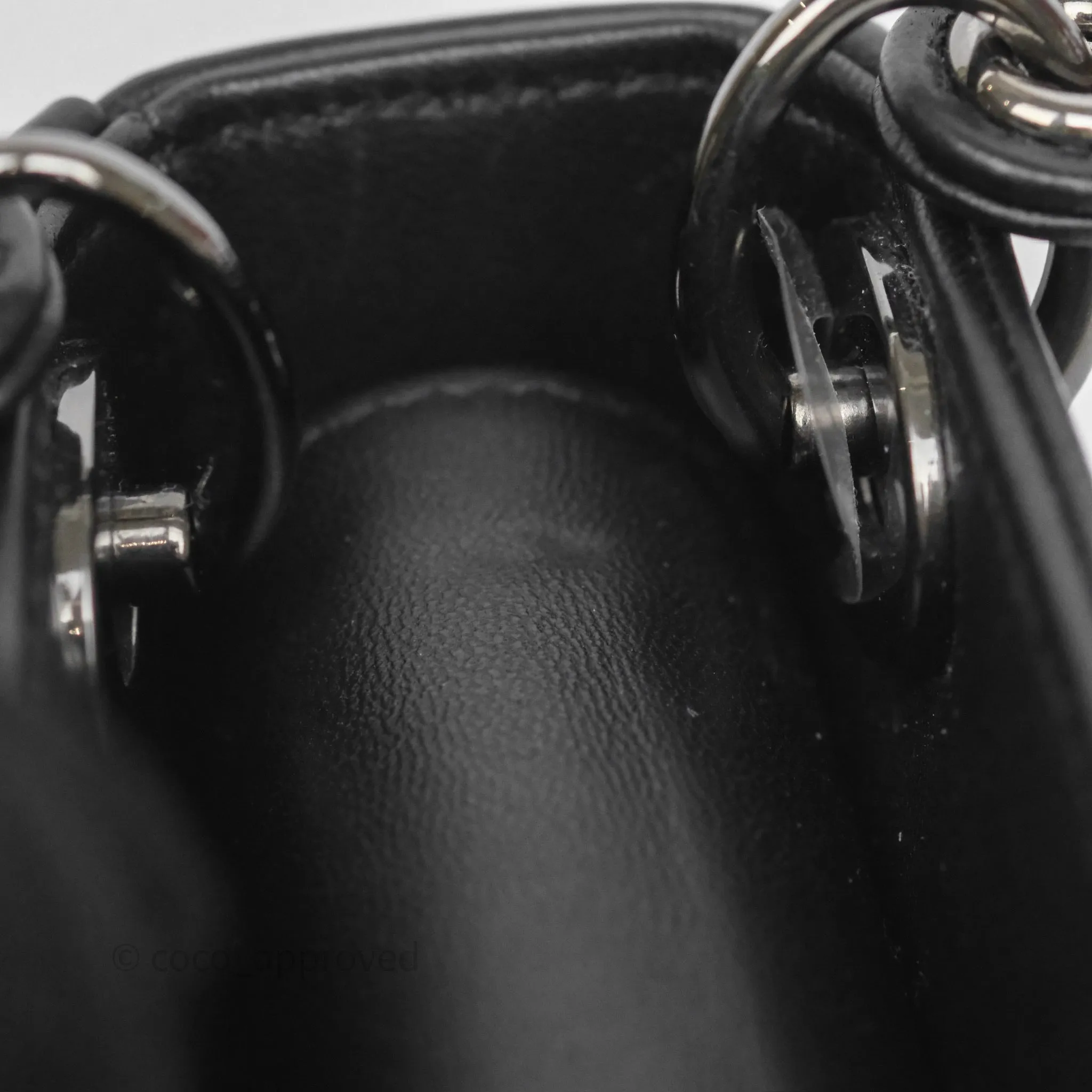 Christian Dior Micro Lady Dior Studded Cannage Black Lambskin