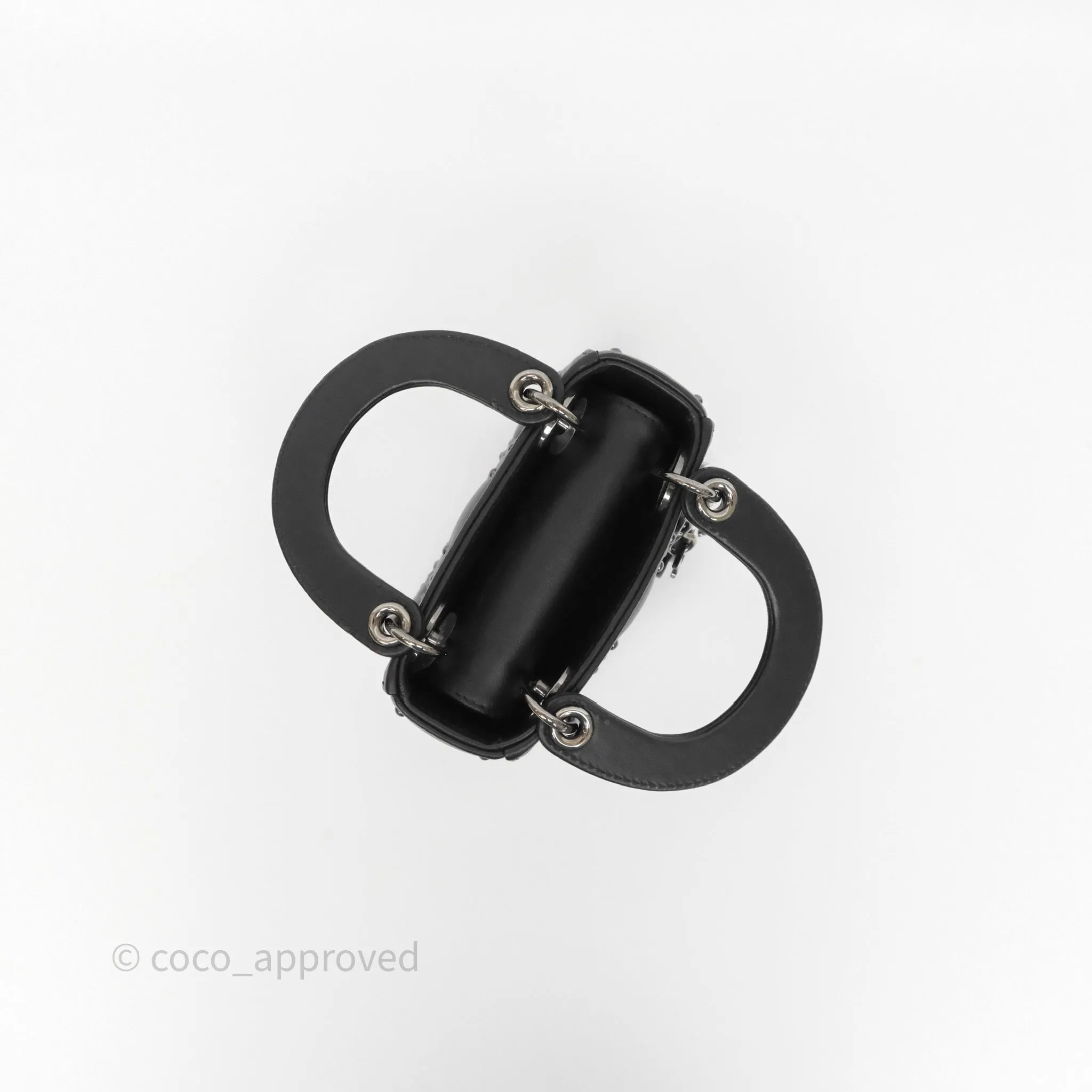 Christian Dior Micro Lady Dior Studded Cannage Black Lambskin