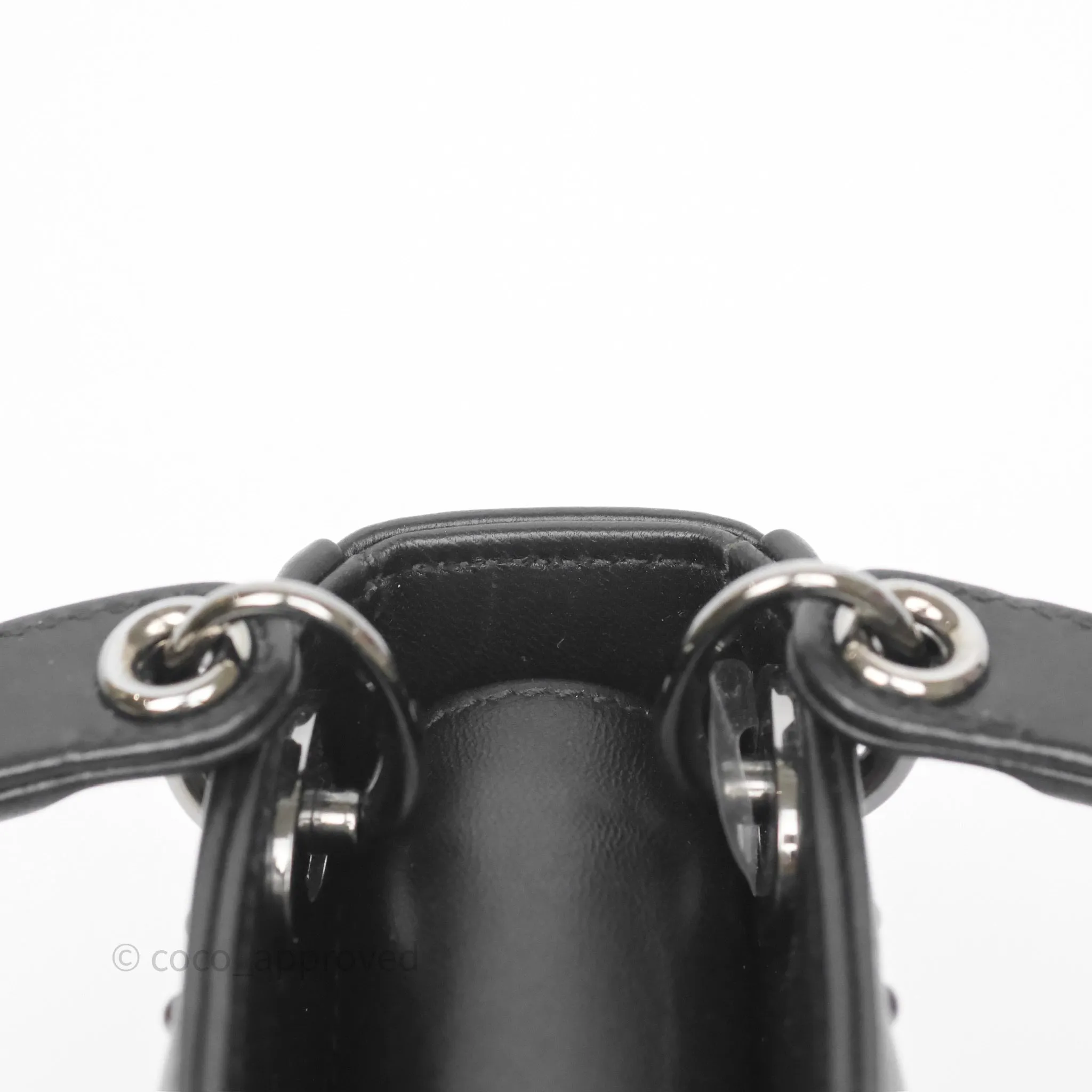 Christian Dior Micro Lady Dior Studded Cannage Black Lambskin