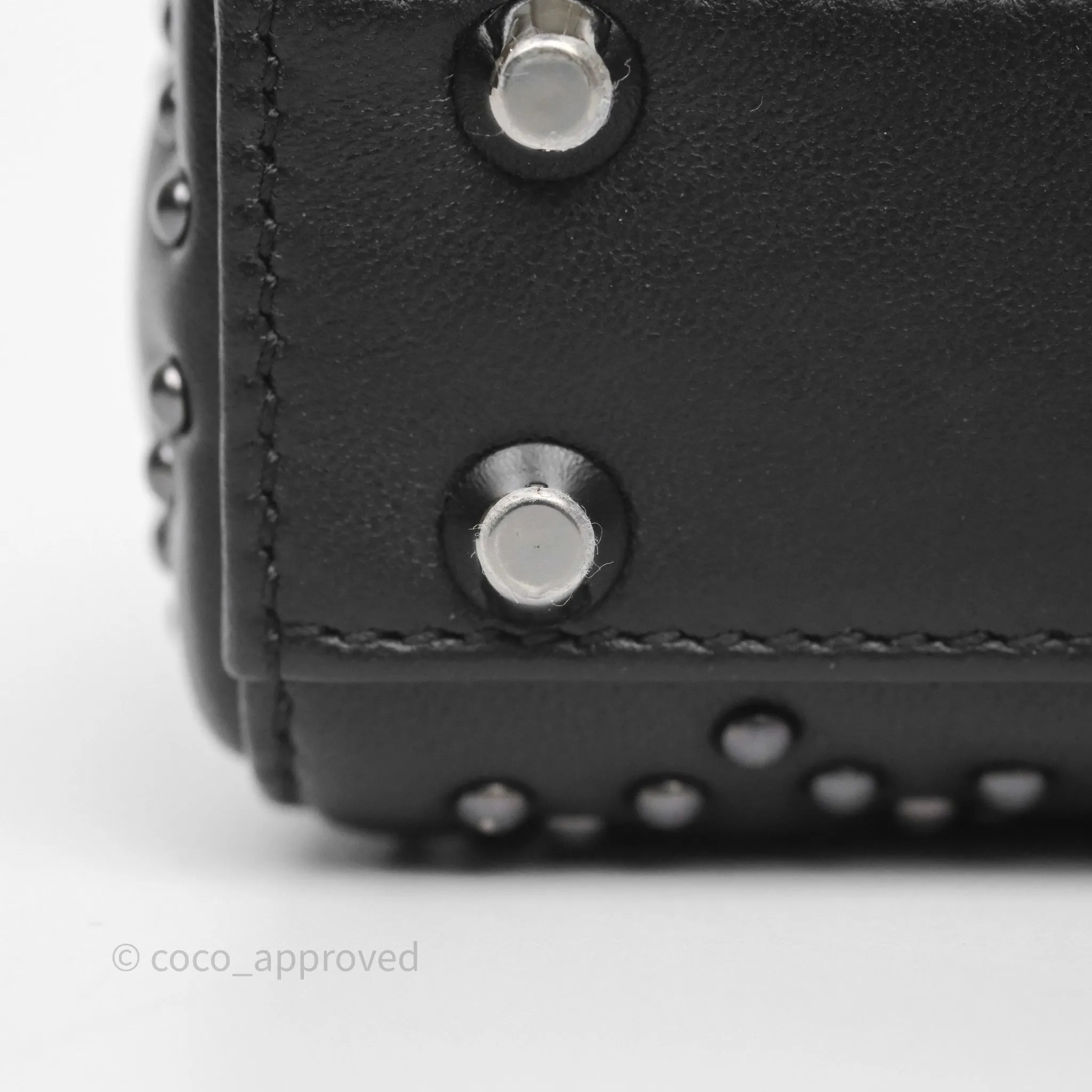 Christian Dior Micro Lady Dior Studded Cannage Black Lambskin