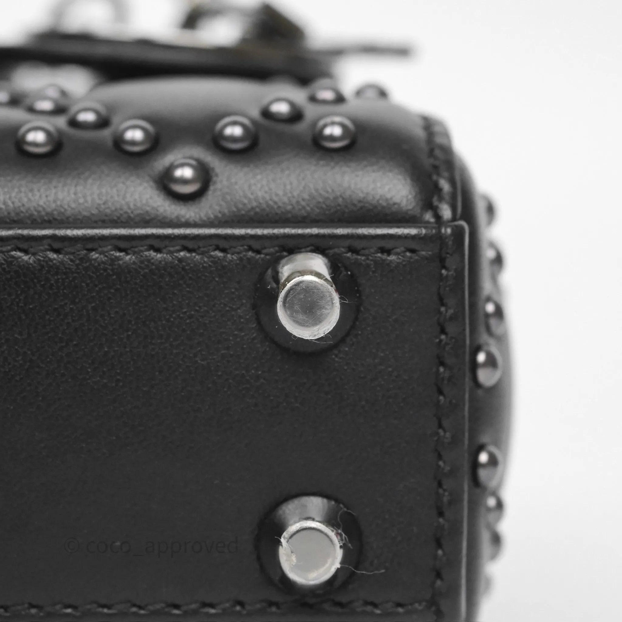 Christian Dior Micro Lady Dior Studded Cannage Black Lambskin