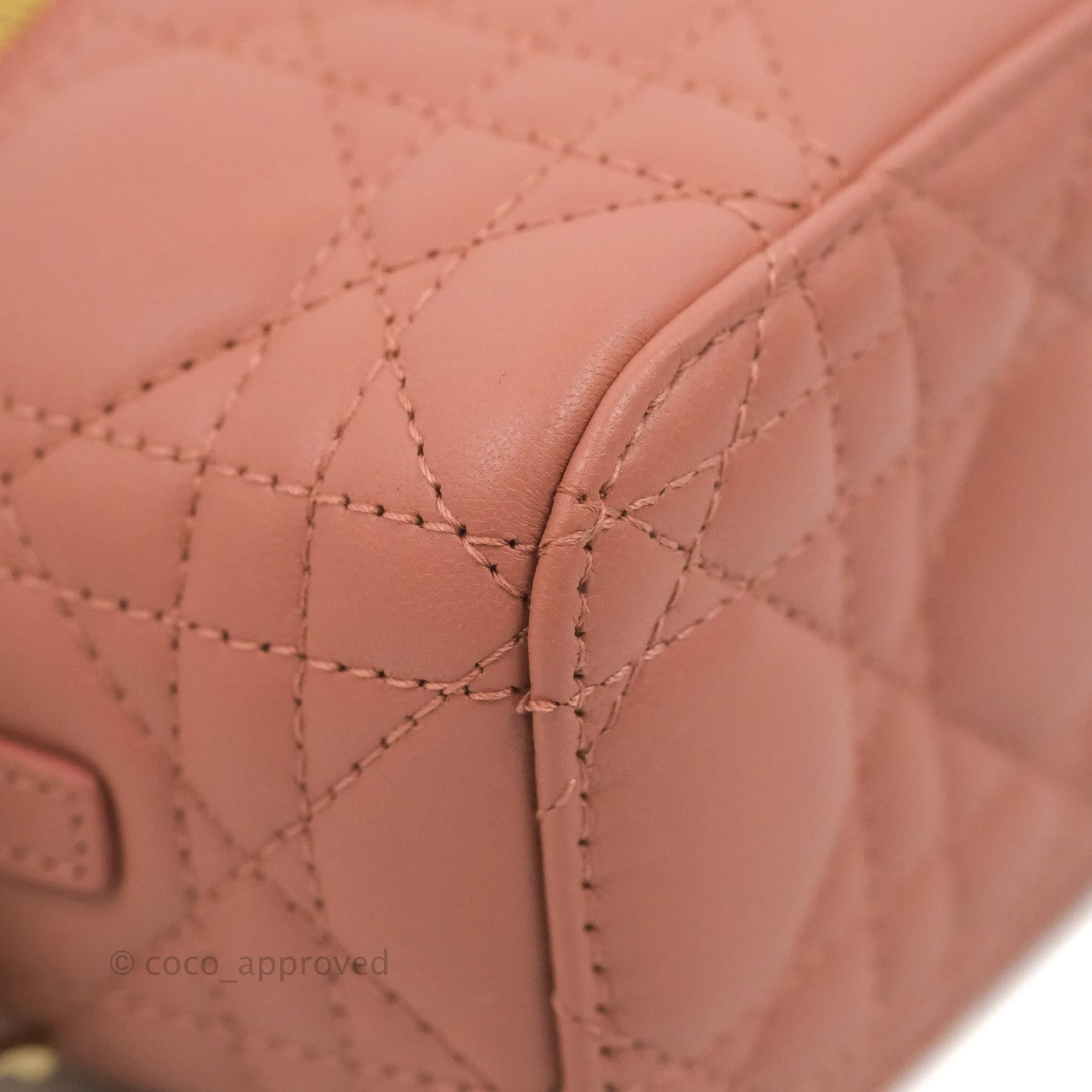 Christian Dior Micro Lady Dior Vanity Case Rose Pink Cannage Lambskin