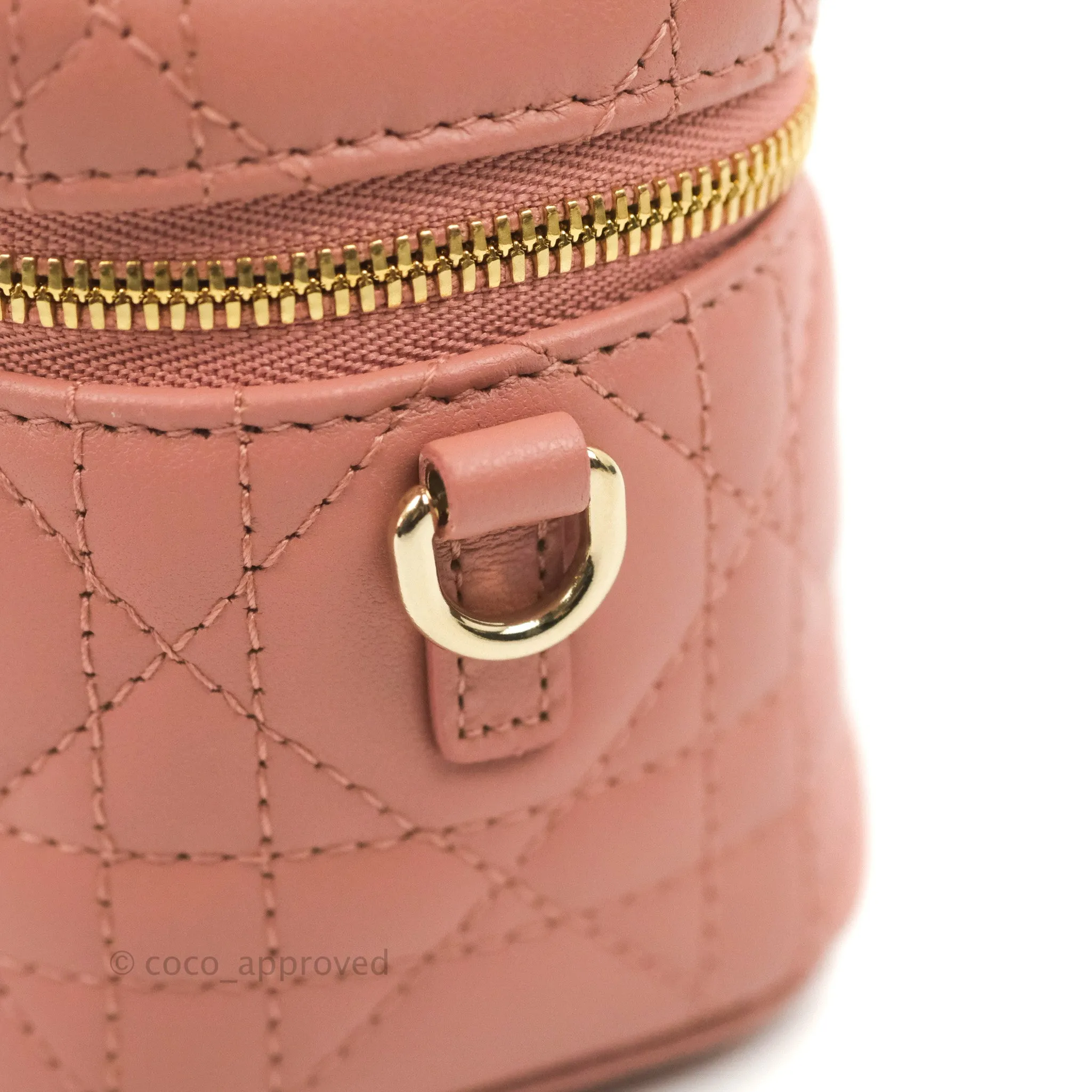 Christian Dior Micro Lady Dior Vanity Case Rose Pink Cannage Lambskin