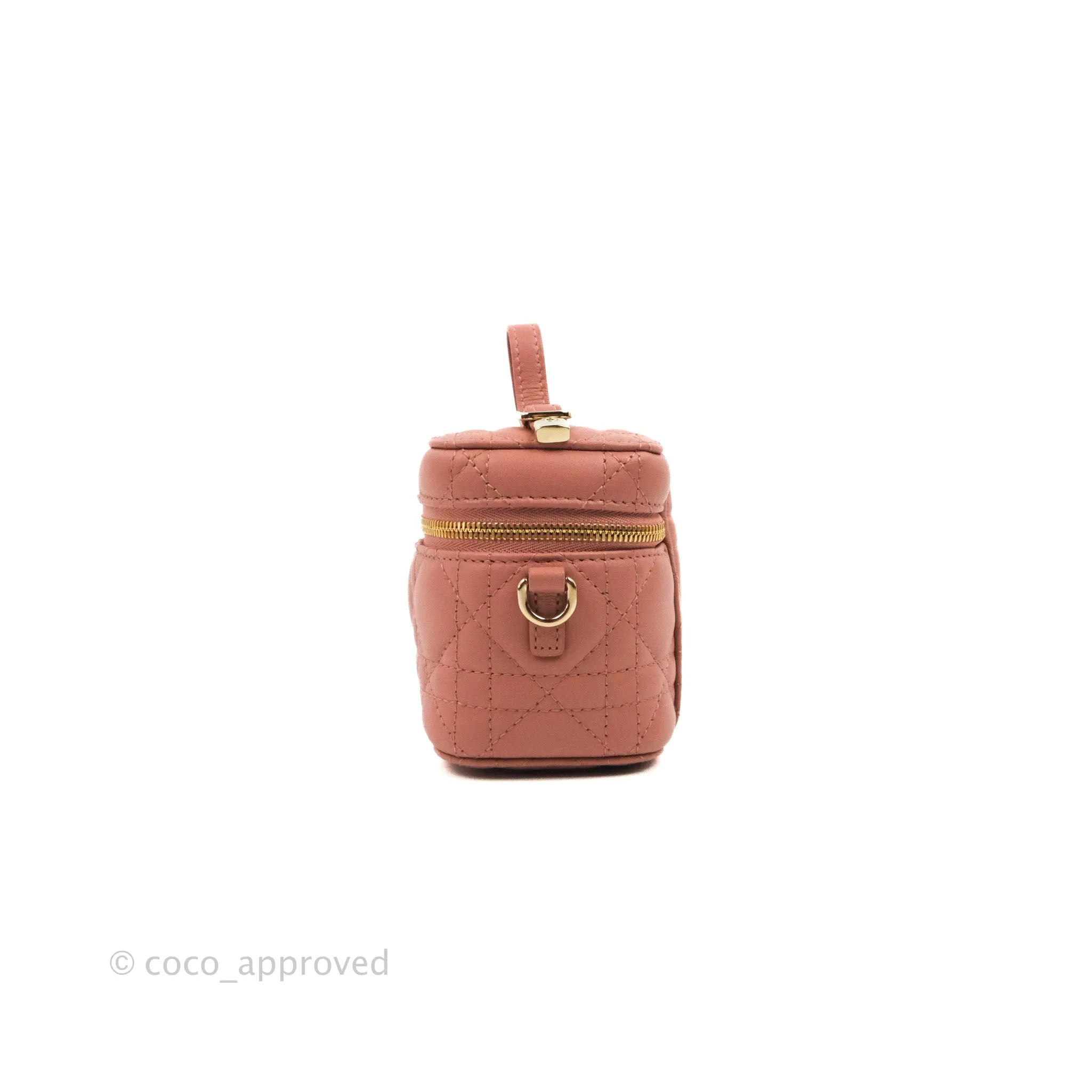 Christian Dior Micro Lady Dior Vanity Case Rose Pink Cannage Lambskin