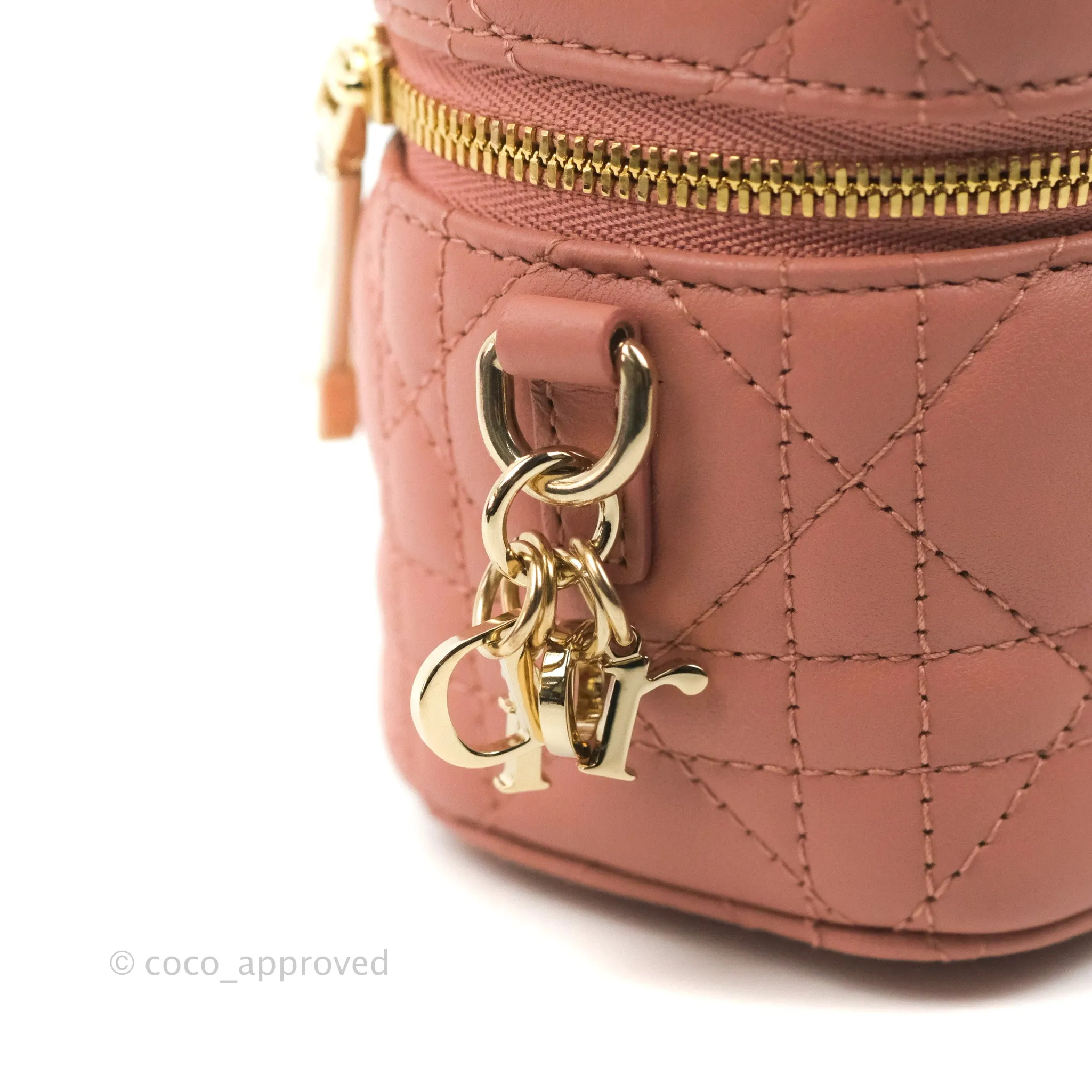 Christian Dior Micro Lady Dior Vanity Case Rose Pink Cannage Lambskin