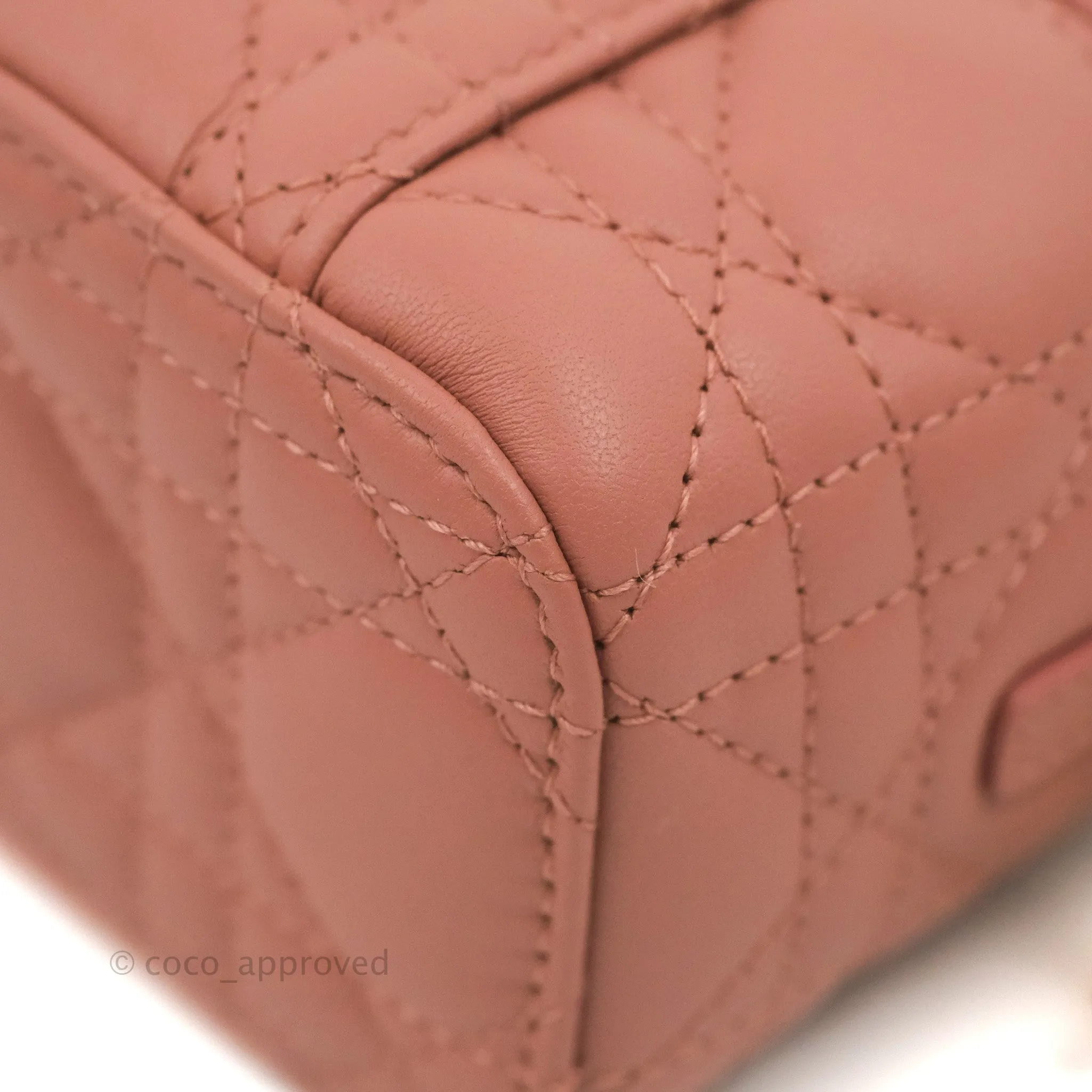 Christian Dior Micro Lady Dior Vanity Case Rose Pink Cannage Lambskin