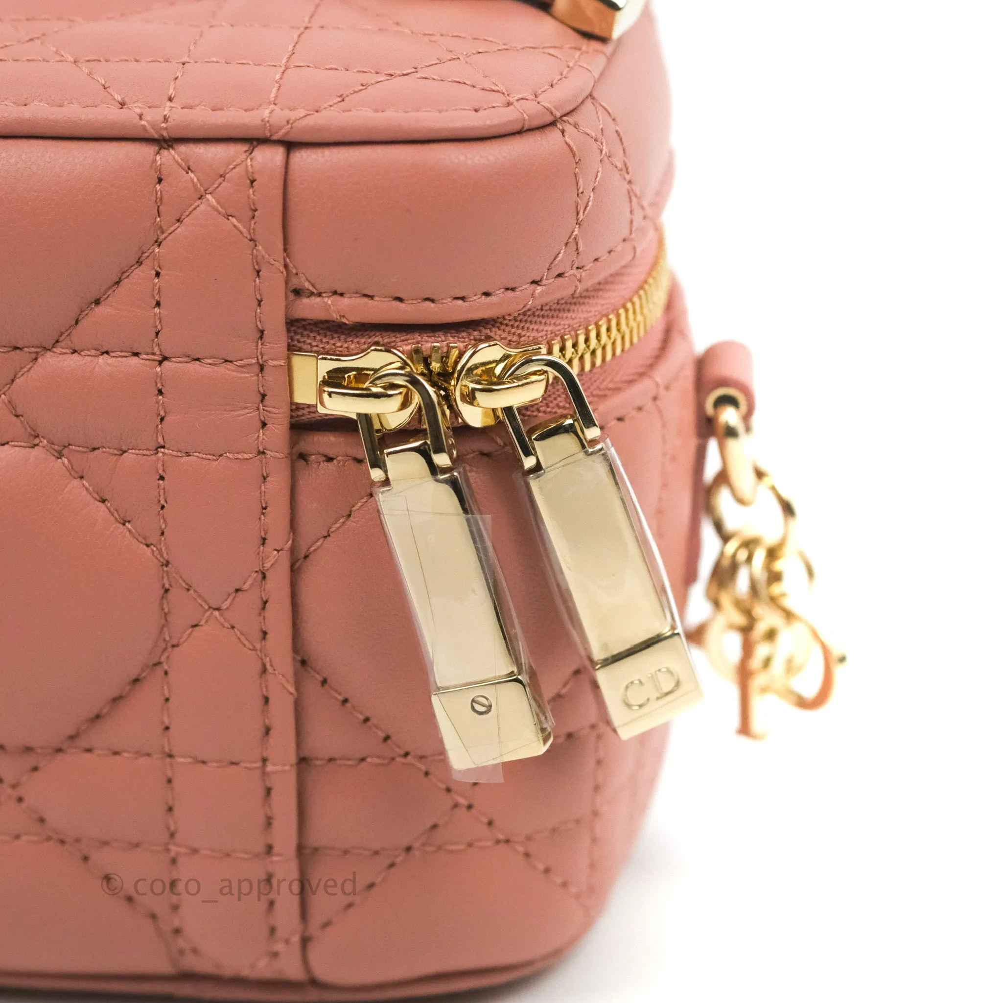 Christian Dior Micro Lady Dior Vanity Case Rose Pink Cannage Lambskin