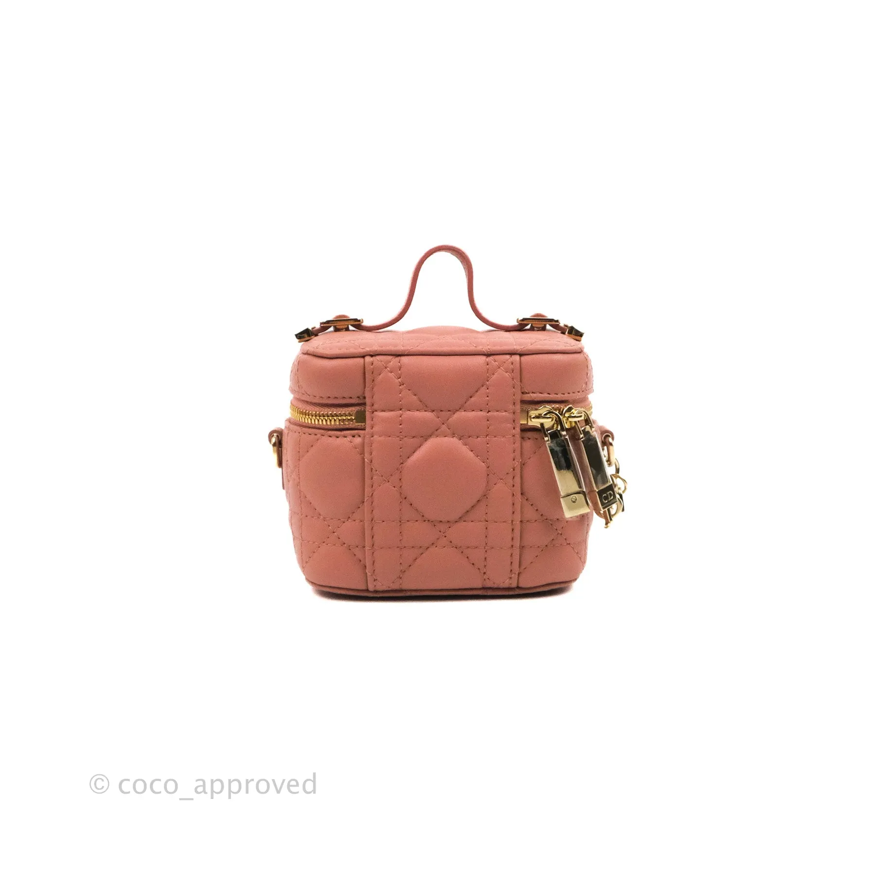 Christian Dior Micro Lady Dior Vanity Case Rose Pink Cannage Lambskin