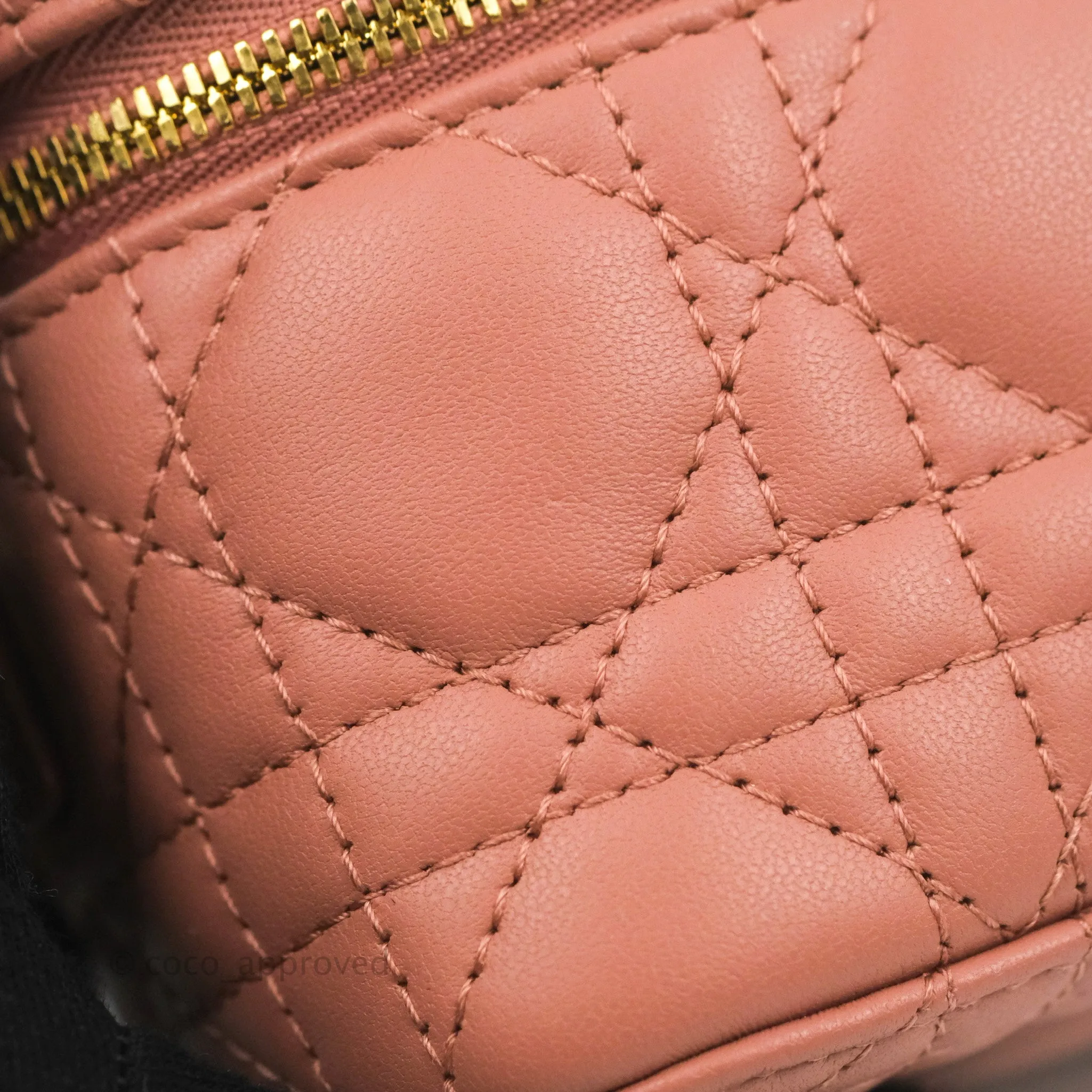 Christian Dior Micro Lady Dior Vanity Case Rose Pink Cannage Lambskin