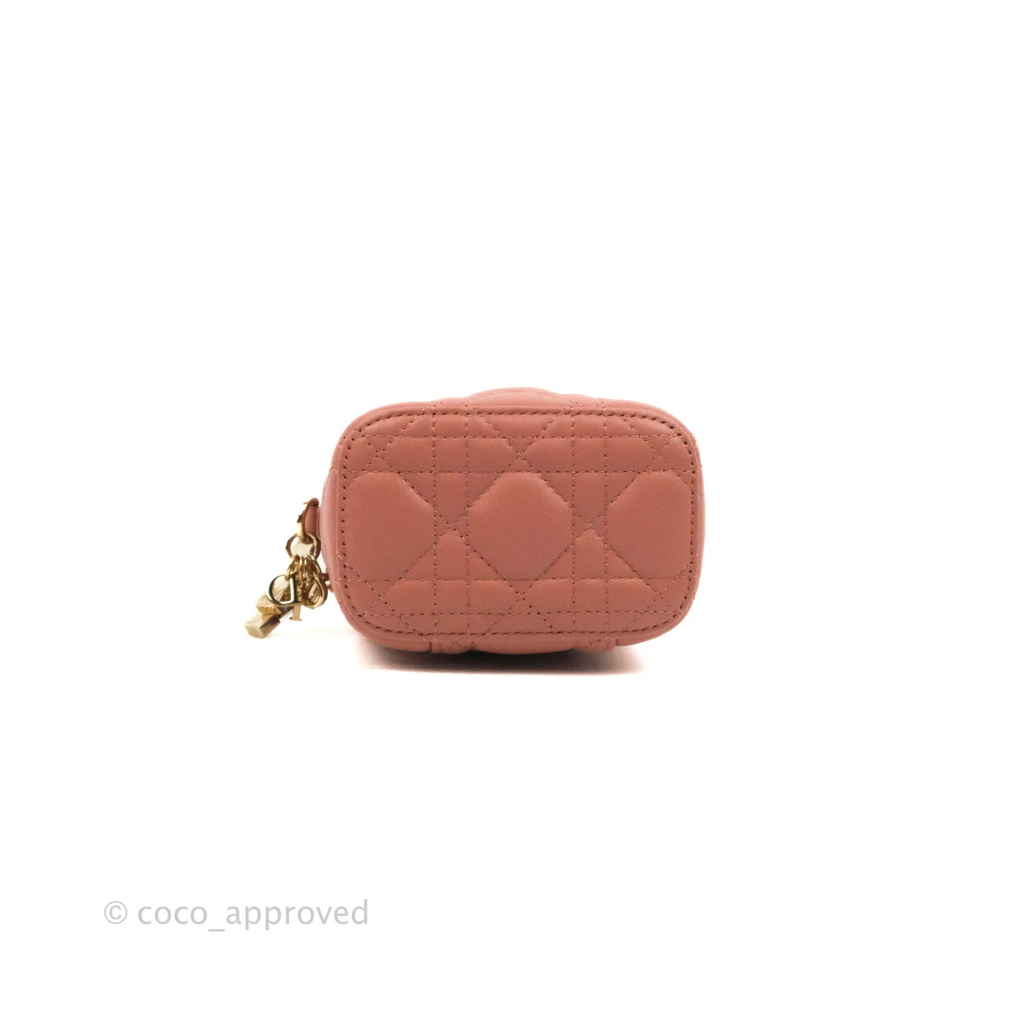 Christian Dior Micro Lady Dior Vanity Case Rose Pink Cannage Lambskin