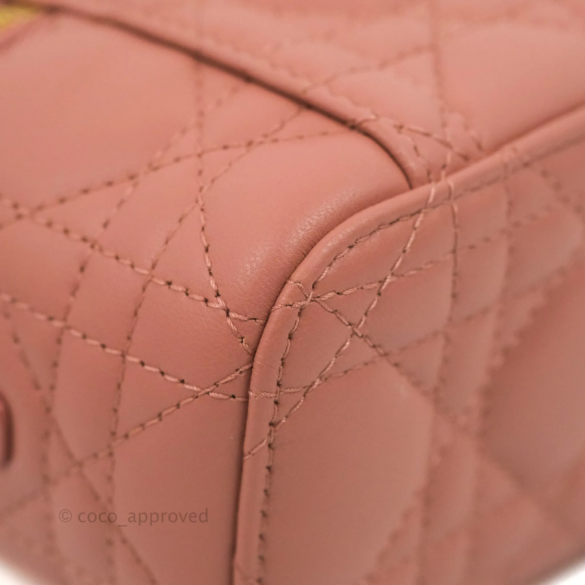Christian Dior Micro Lady Dior Vanity Case Rose Pink Cannage Lambskin