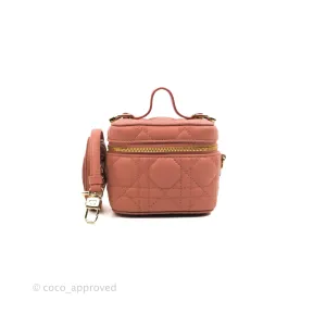 Christian Dior Micro Lady Dior Vanity Case Rose Pink Cannage Lambskin