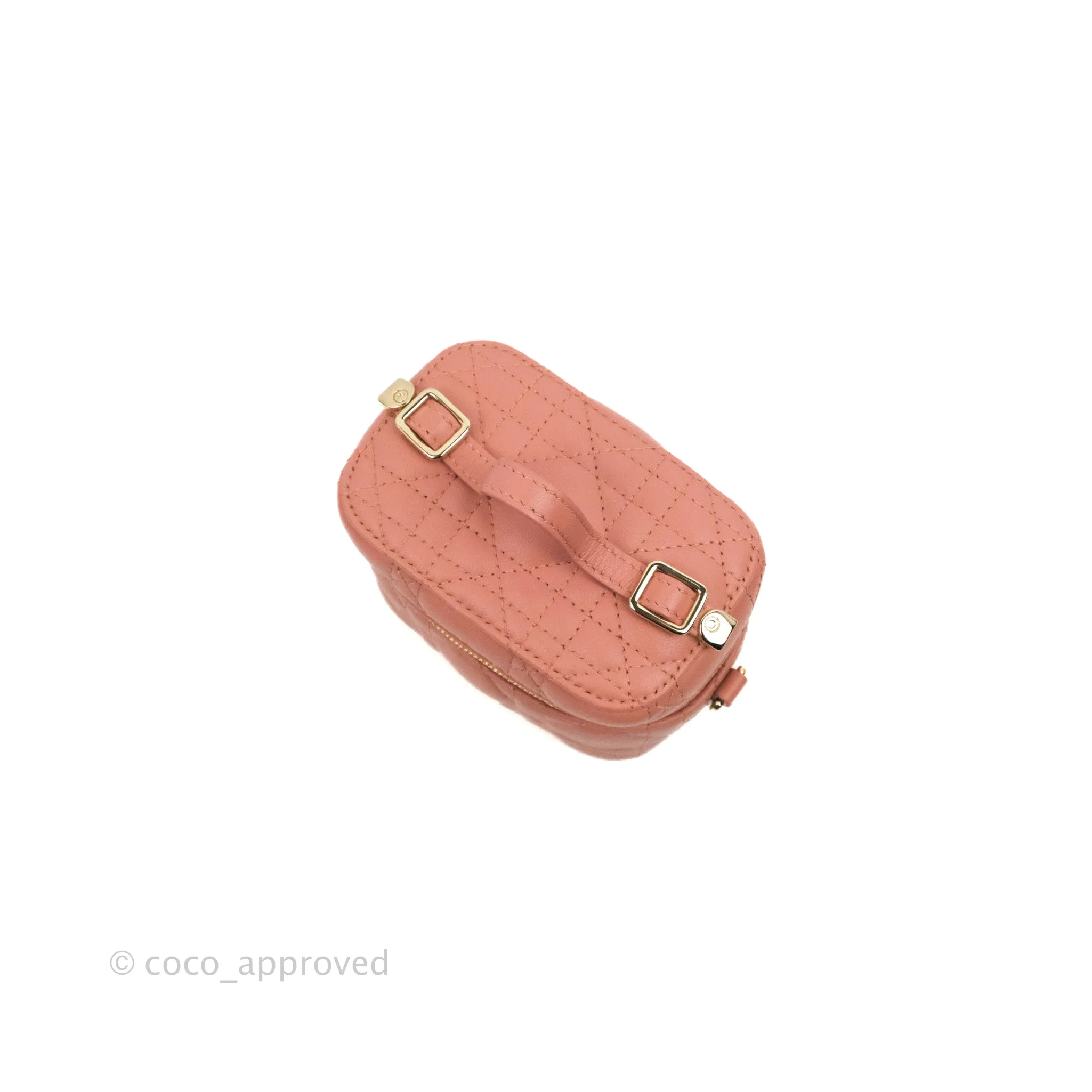 Christian Dior Micro Lady Dior Vanity Case Rose Pink Cannage Lambskin