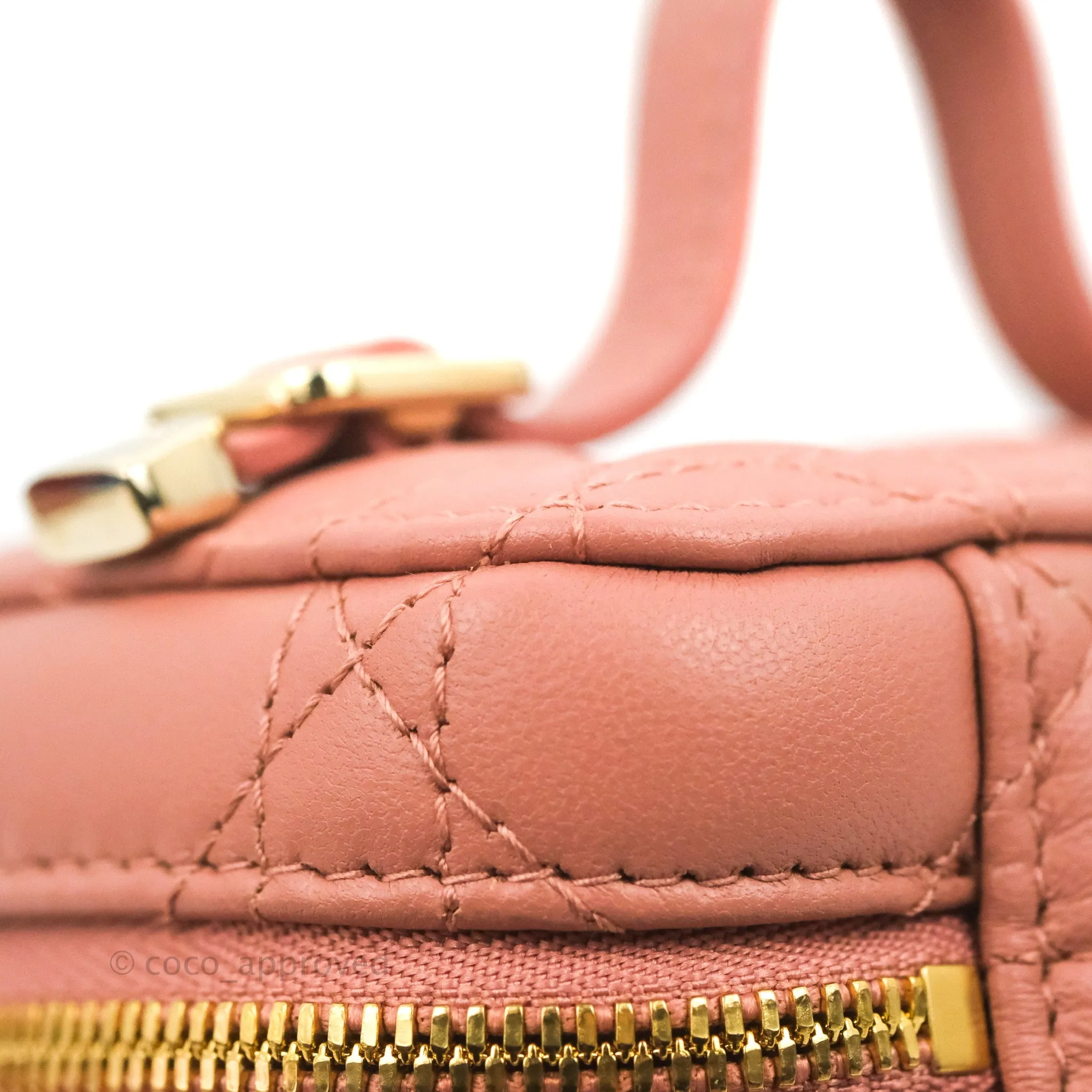 Christian Dior Micro Lady Dior Vanity Case Rose Pink Cannage Lambskin
