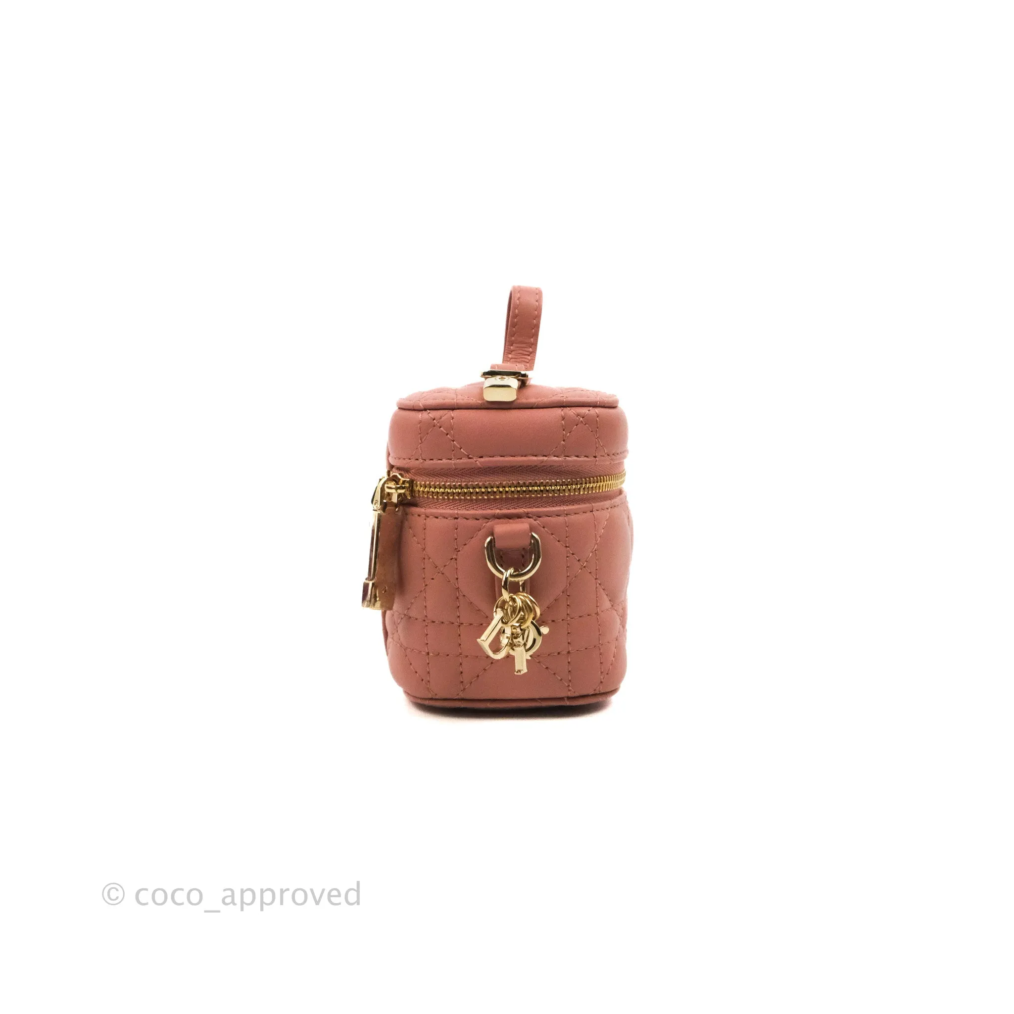 Christian Dior Micro Lady Dior Vanity Case Rose Pink Cannage Lambskin
