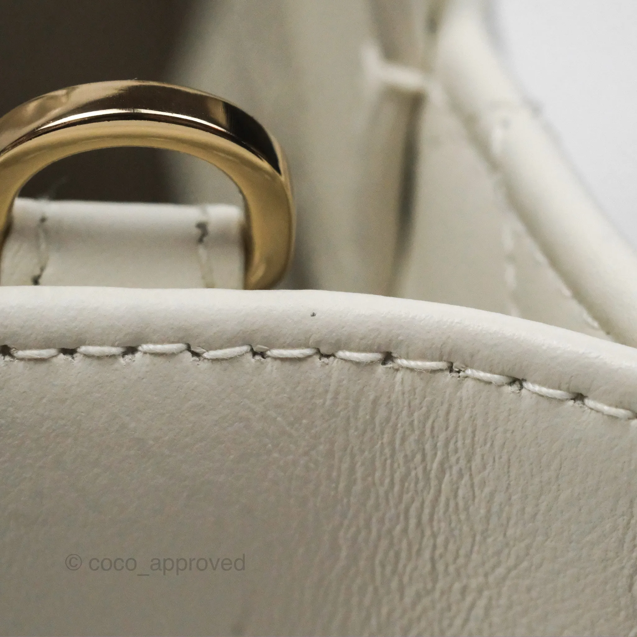 Christian Dior Mini Dior Book Tote Latte Macrocannage Calfskin Gold Hardware