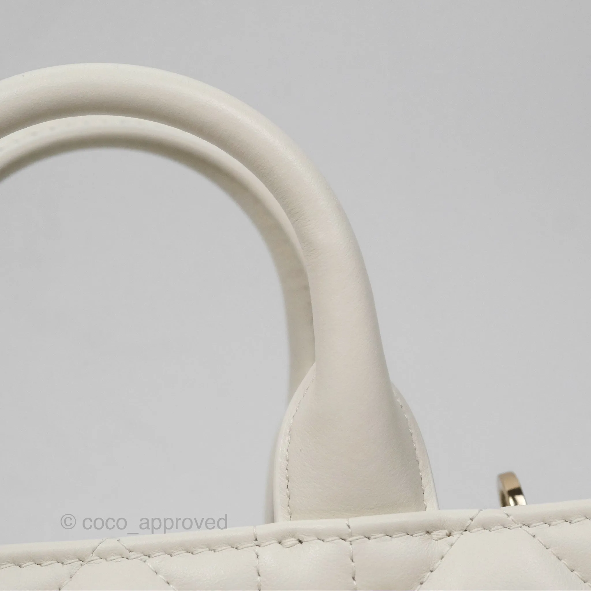 Christian Dior Mini Dior Book Tote Latte Macrocannage Calfskin Gold Hardware