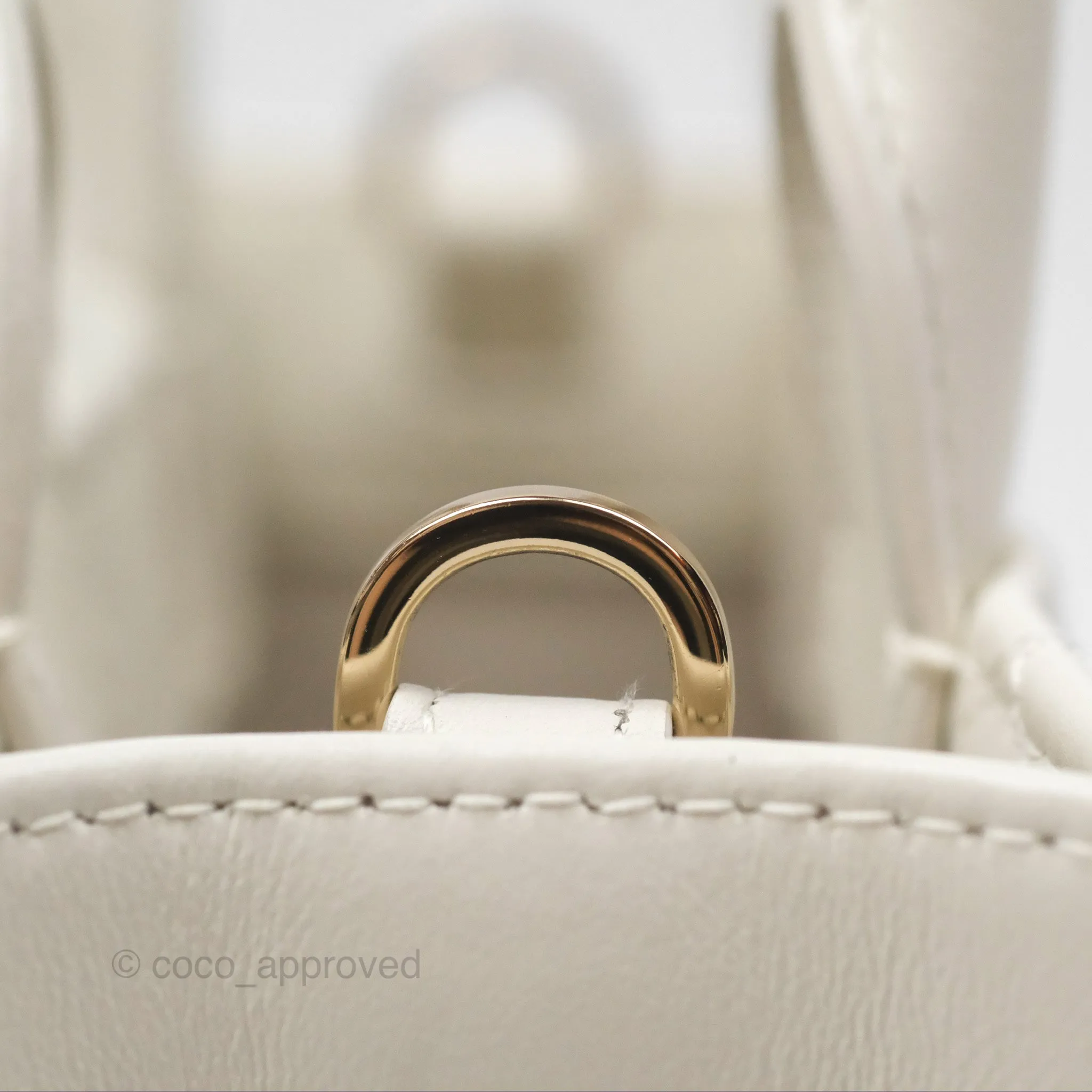 Christian Dior Mini Dior Book Tote Latte Macrocannage Calfskin Gold Hardware