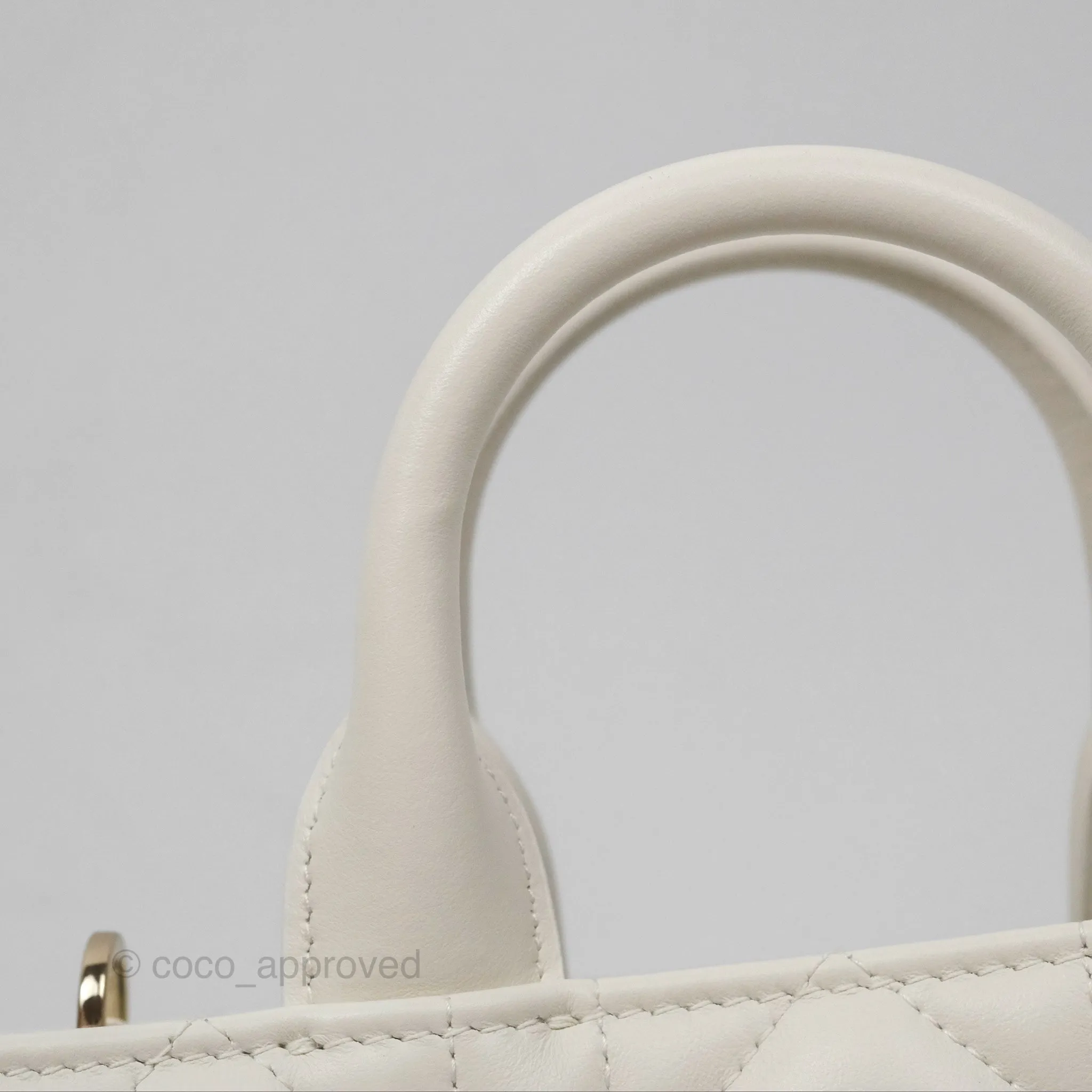 Christian Dior Mini Dior Book Tote Latte Macrocannage Calfskin Gold Hardware