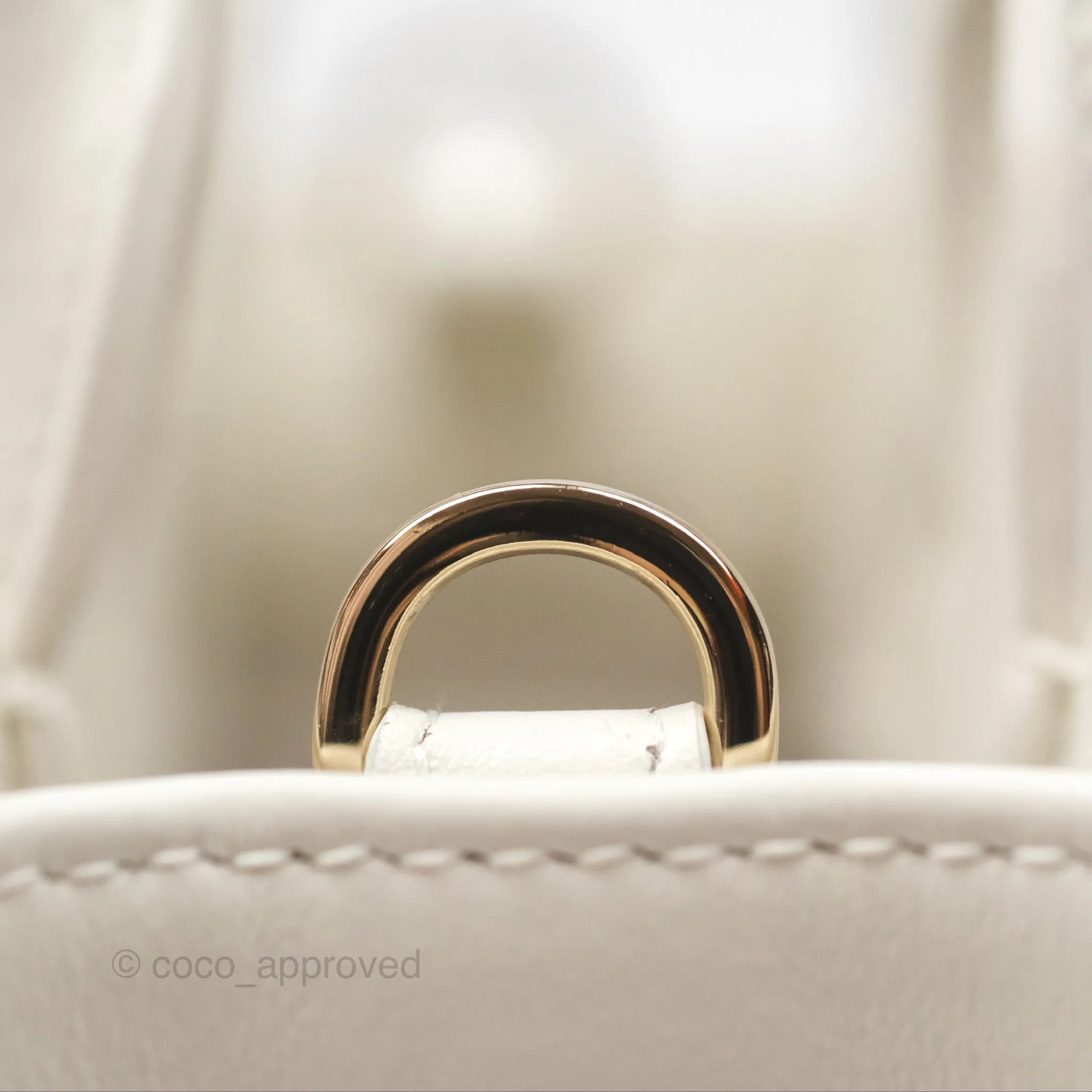 Christian Dior Mini Dior Book Tote Latte Macrocannage Calfskin Gold Hardware